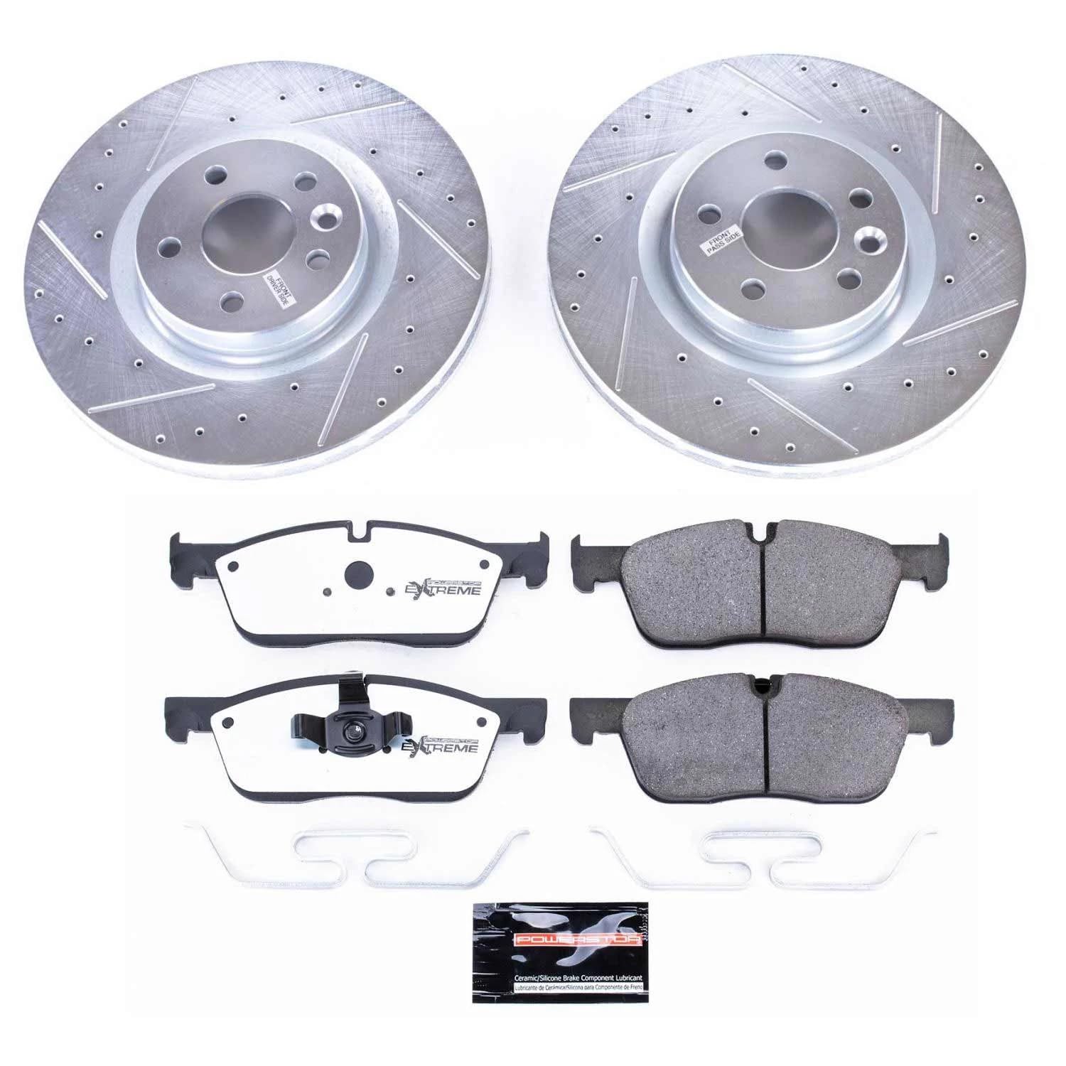 Power Stop K8107-36 Z36 Front Truck & Tow Brake Kit, Carbon Fiber Ceramic Brake Pads and Drilled/Slotted Brake Rotors For Jaguar E-Pace 2018-2019 [Model Specific]
