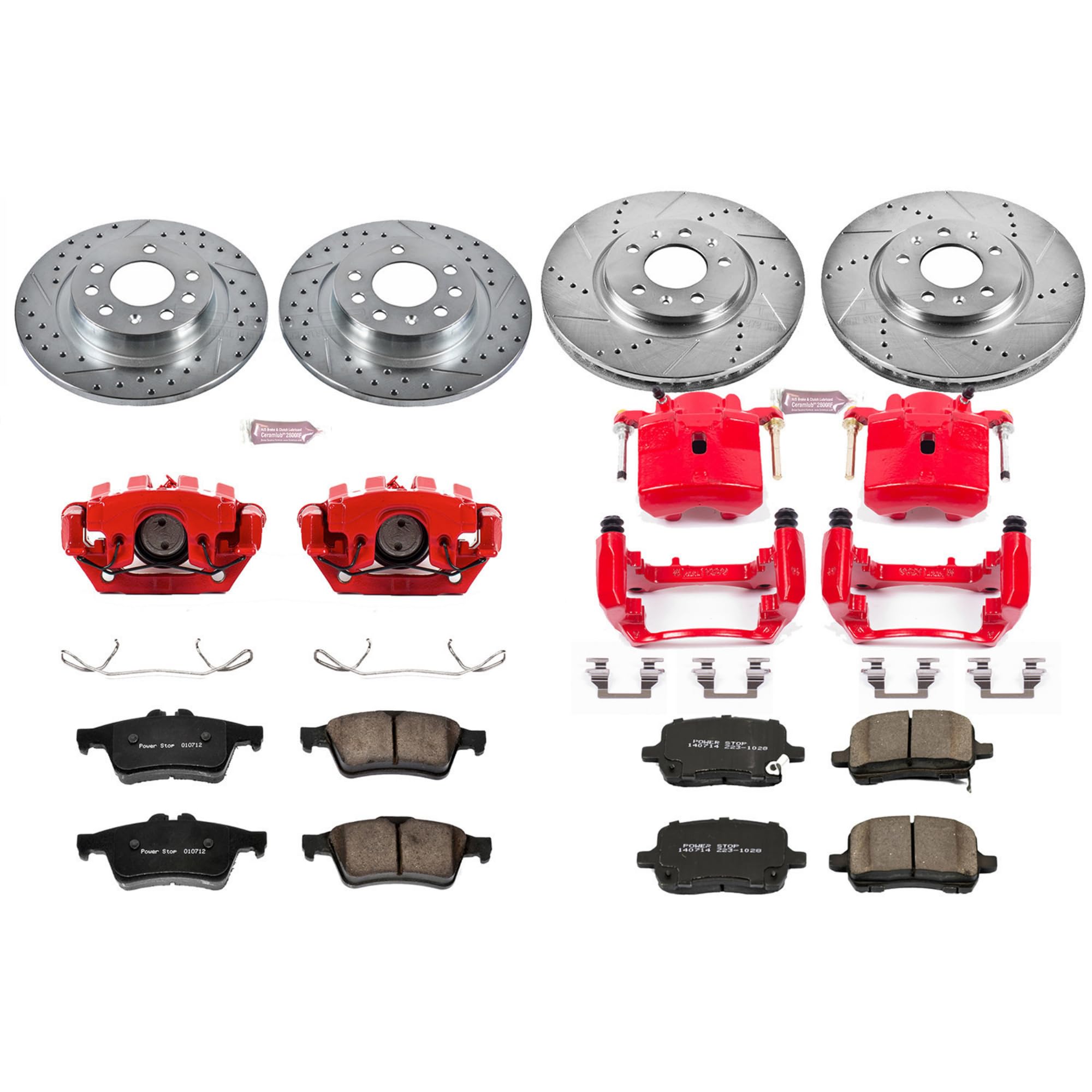 Power Stop Z23 Evolution Sport Brake Kit with Calipers For Solstice Pontiac 2006-2009, Sky Saturn 2007-2010 [Model Specific]