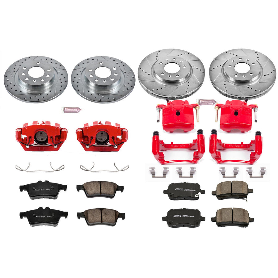 Power Stop Z23 Evolution Sport Brake Kit with Calipers For Solstice Pontiac 2006-2009, Sky Saturn 2007-2010 [Model Specific]