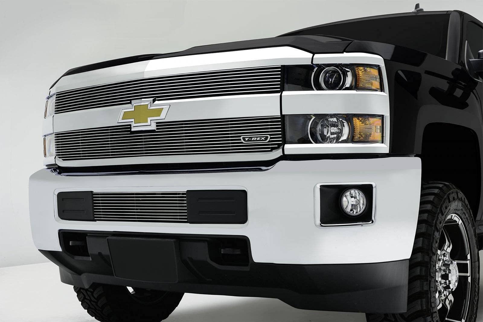 Grilles T-Rex 2015-2019 Silverado 2500, 2015-2017 3500 Billet Grille, Polished, 2 Pc, Overlay - PN #21122