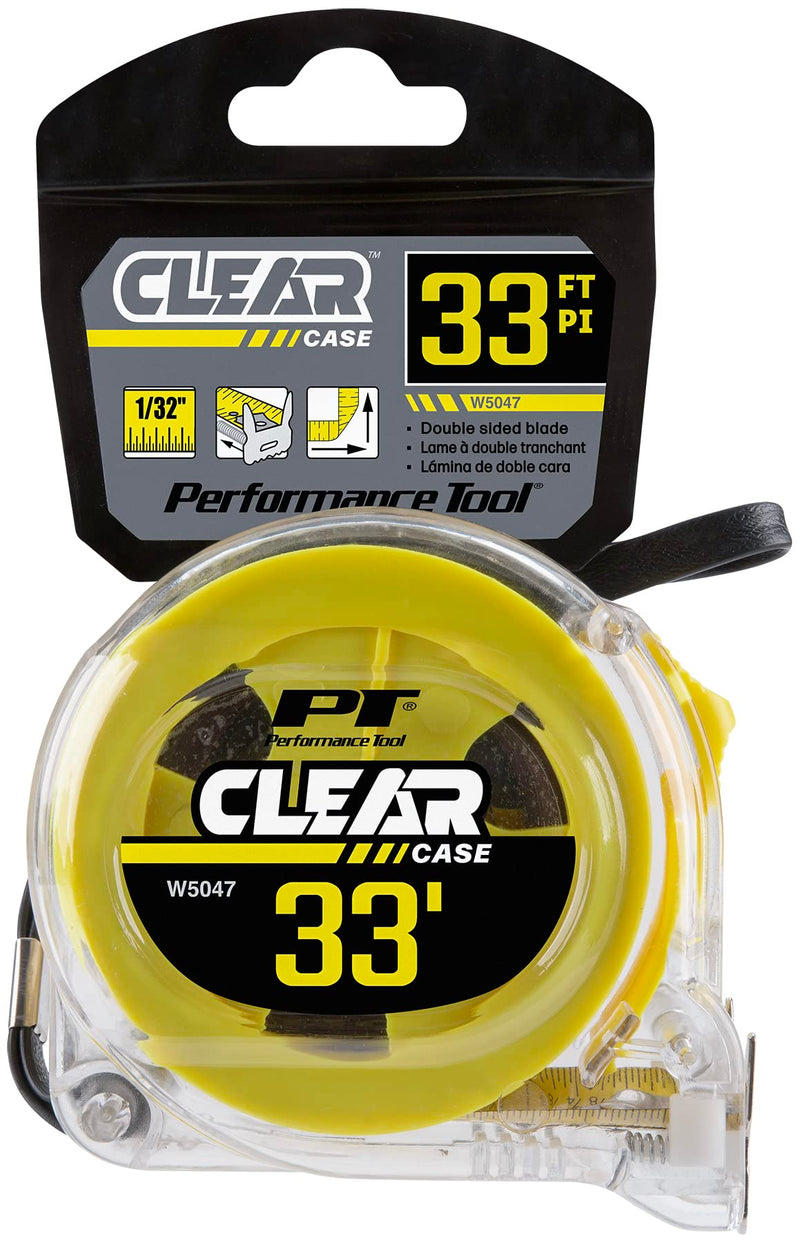 W5047 Performance Tool 33' X 1-Inch Clear Tape Measure