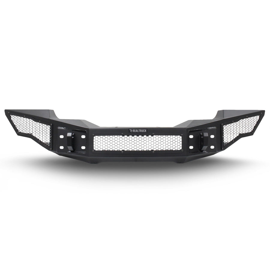 Rockline Go Rhino Full Width Front Bumper | Galvanized Steel, Textured Black | 331200T | Fits 2007 - 2024 Jeep Wrangler JL, JLU, JK, JKU, Gladiator JT, 2-Door or 4-Door