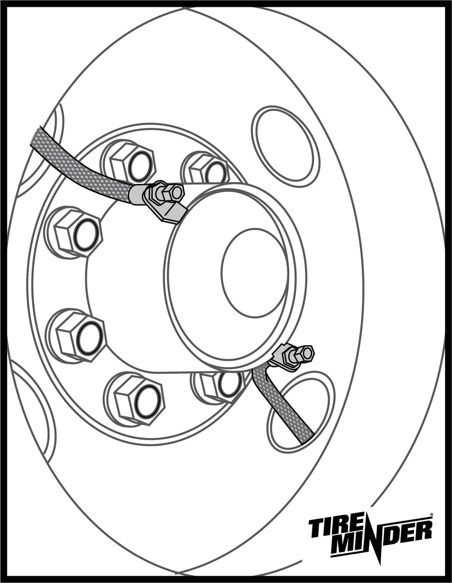 16-19.5 Inch TireMinder Braided Steel Valve Extender Kit for Dually Wheels, Rim Mounted, 4 Pack