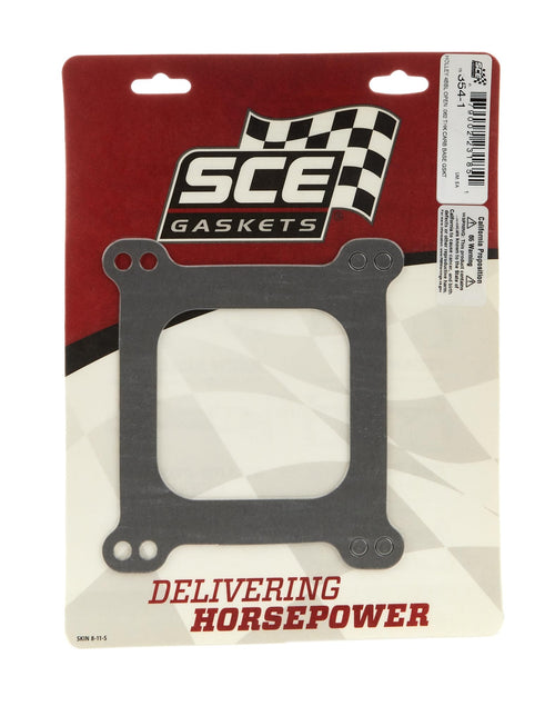 354-1 SCE Gaskets Carburetor Base Plate Gasket - 4-Barrel - Open - 0.063 in Thick - Composite - Square Bore - Each