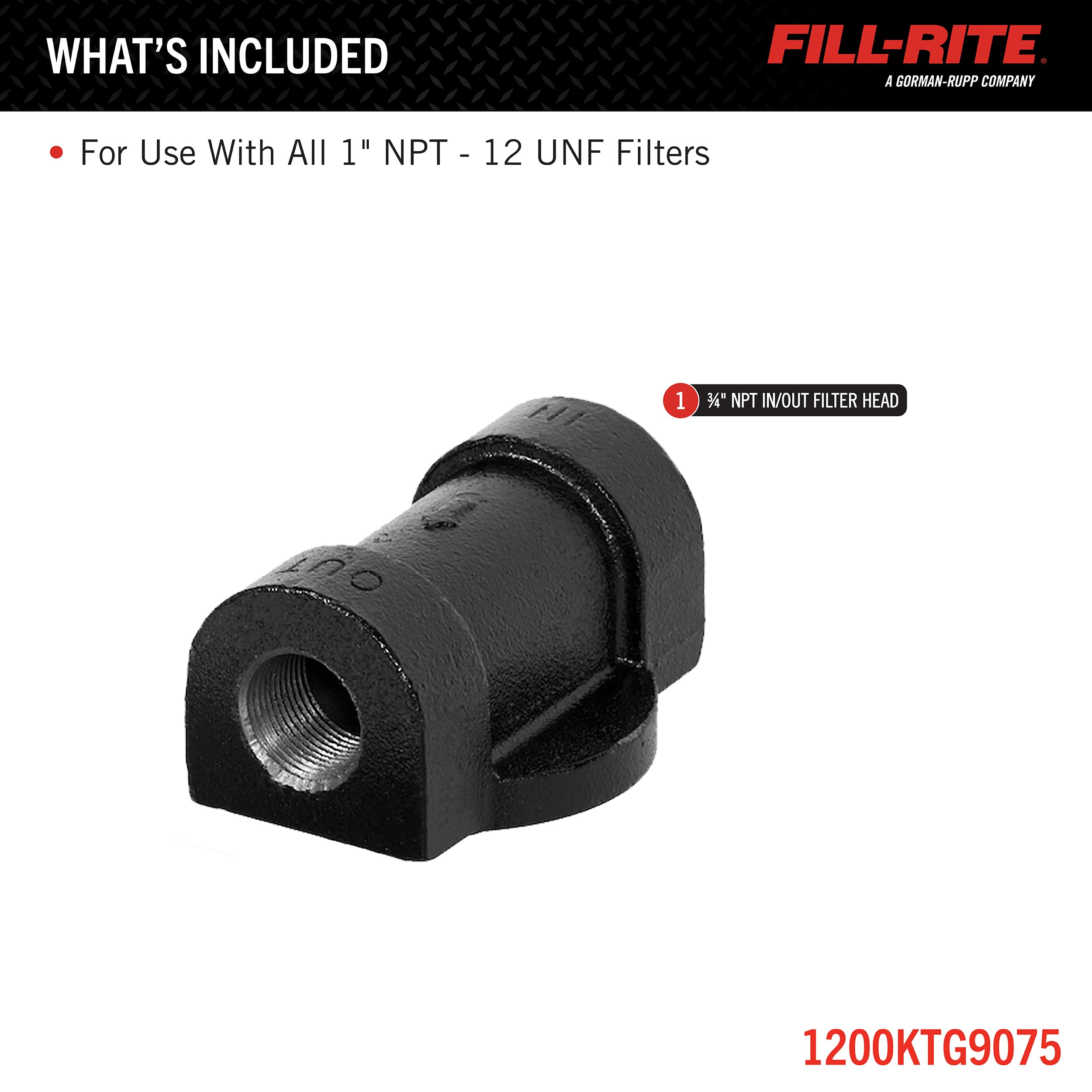 Universal Fill-Rite 1200KTG9075 Cast Iron 3/4 Inch Filter Head w/ Pipe Extension
