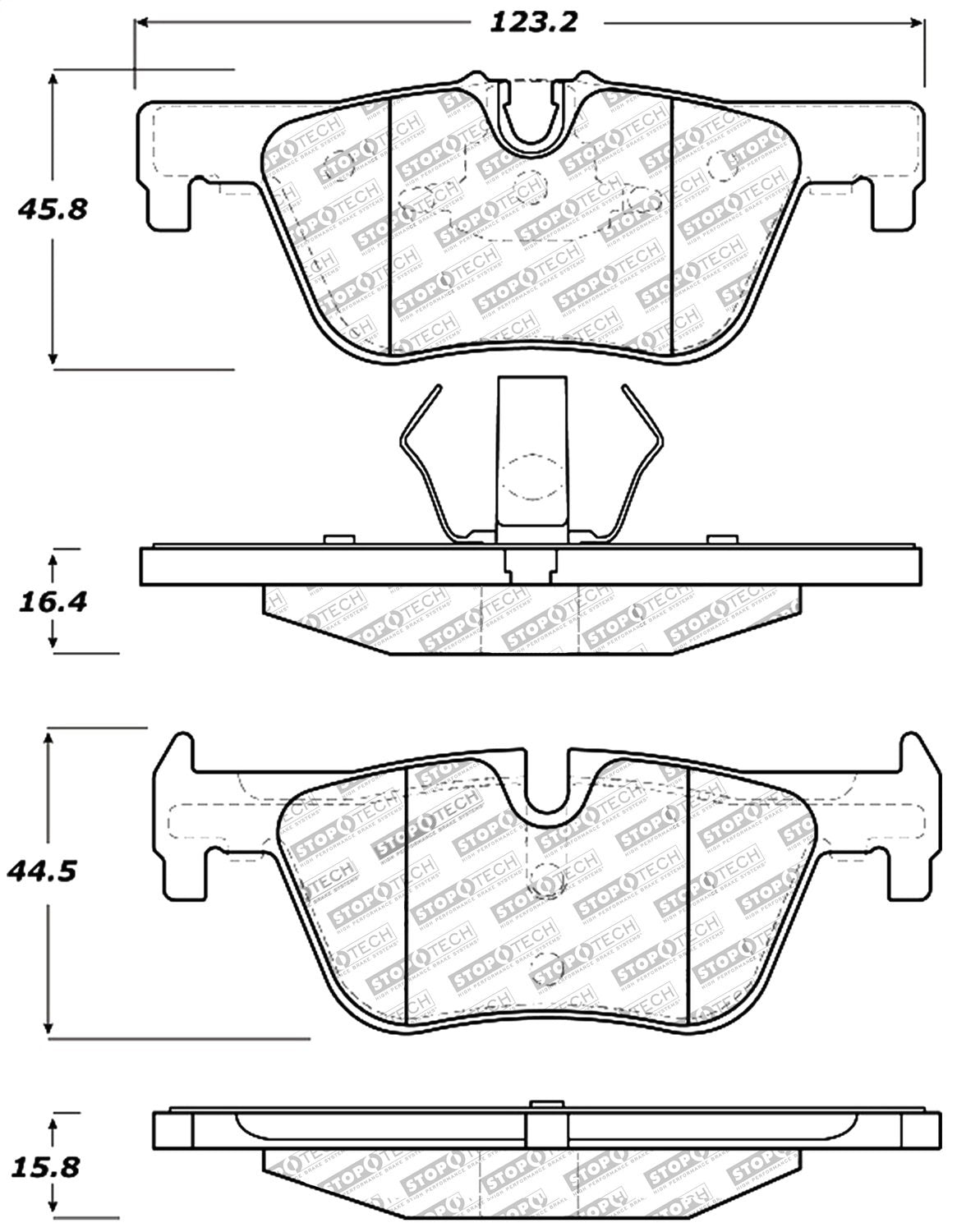 Sport Brake Pads StopTech 309.16130 with Shims and Hardware
