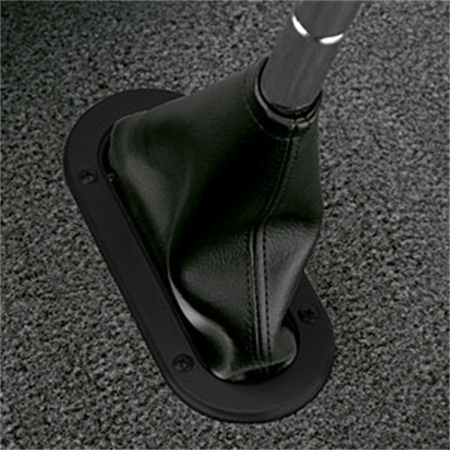 Black Lokar Floor Mount Handbrake Boot with Aluminum Ring