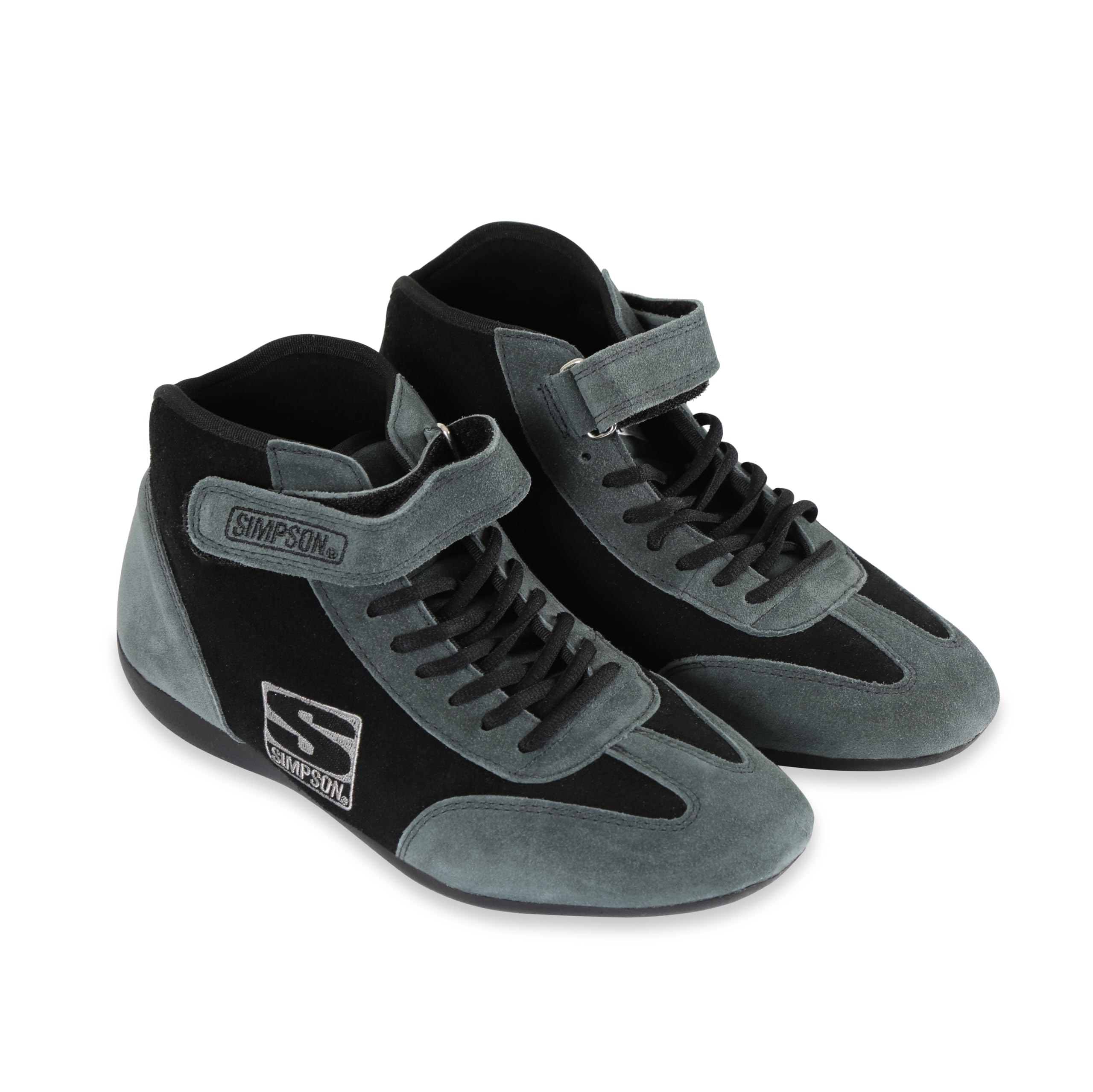 SIMPSON SAFETY MT105BK - Driving Shoe Fusion - Mid-Top - SFI 3.3/5 - Suede Outer - Nomex Inner - Black/Gray - 10.5 Mens / 12 Womens - Pair