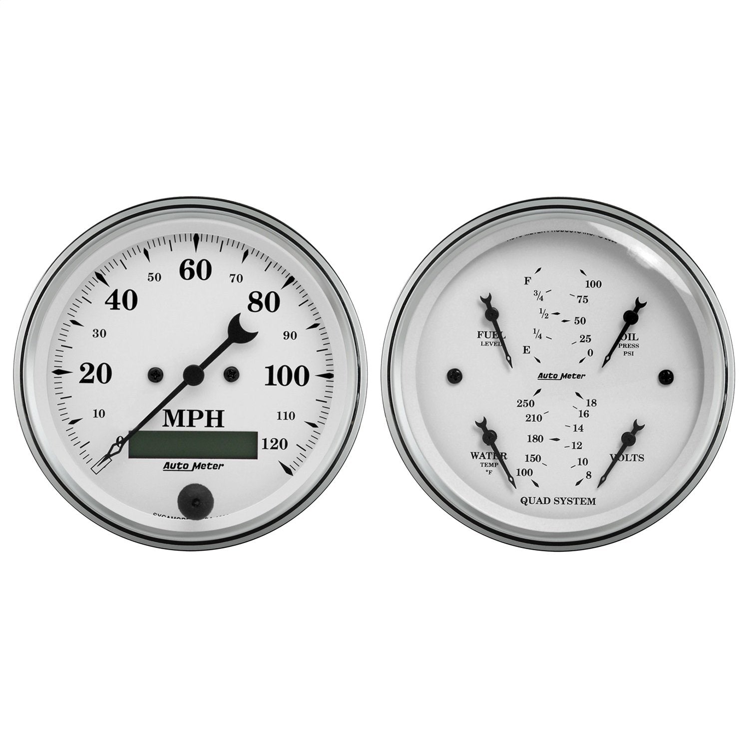 Auto Meter Old TYME 1600 White Street Rod Kit
