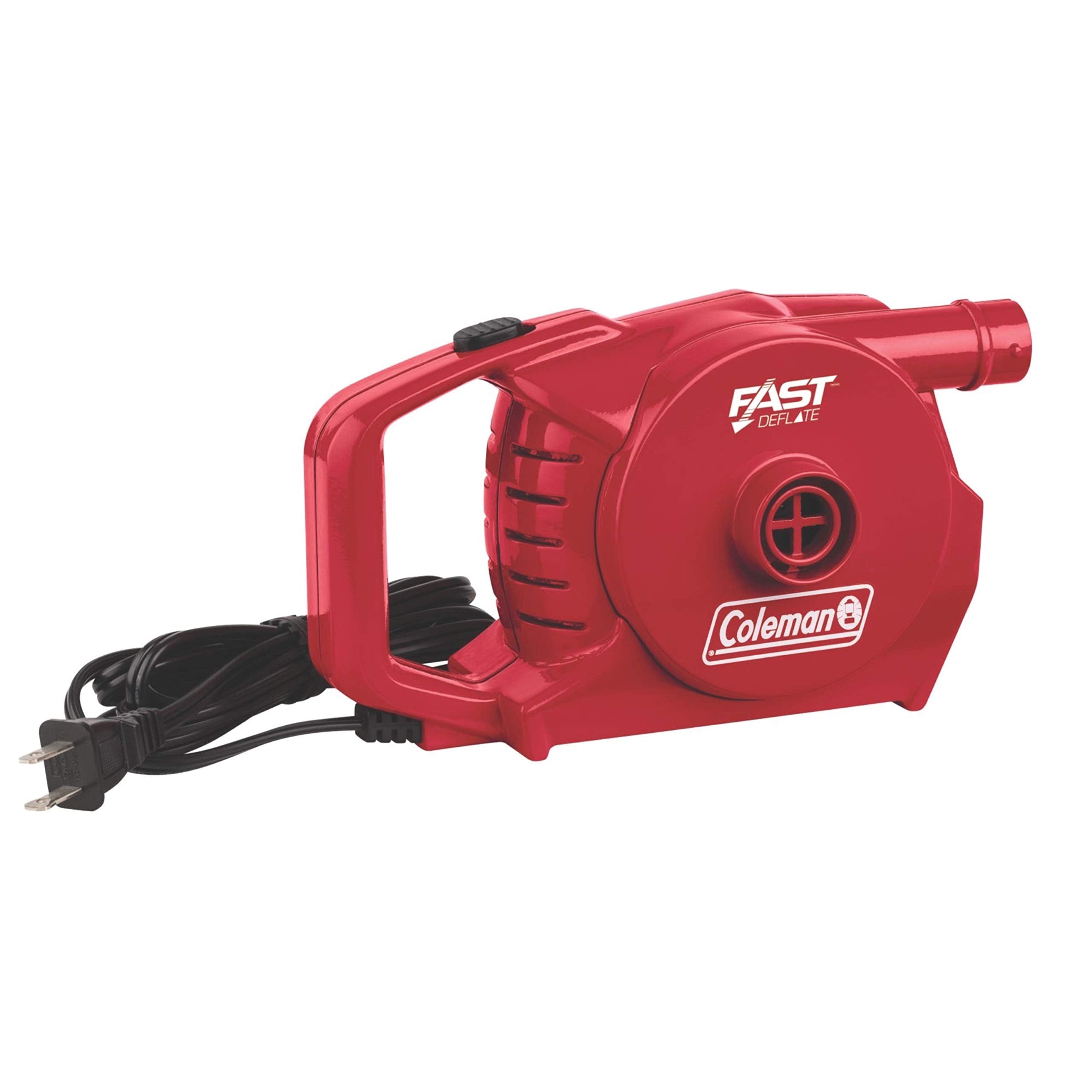 Coleman Portable QuickPump Air Pump for Air Beds, Inflatables & Sports Equipment, Power Versatile Options (Battery, Rechargeable, 12-Volt, 120-Volt)