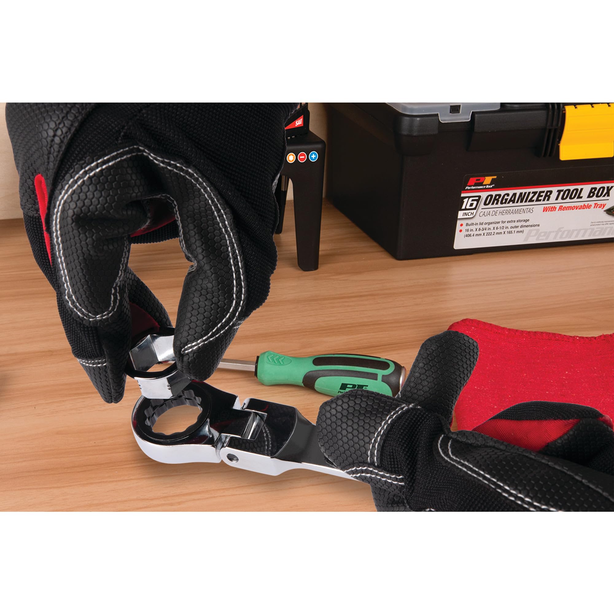W30649 Performance Tool Flex Head Ratcheting Wrench Set - 7 Piece Metric, Low Profile, 72 Tooth, with Reusable Storage Case