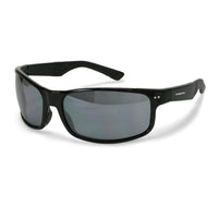Black Frame Safety Eyewear - Silver Mirror Lens