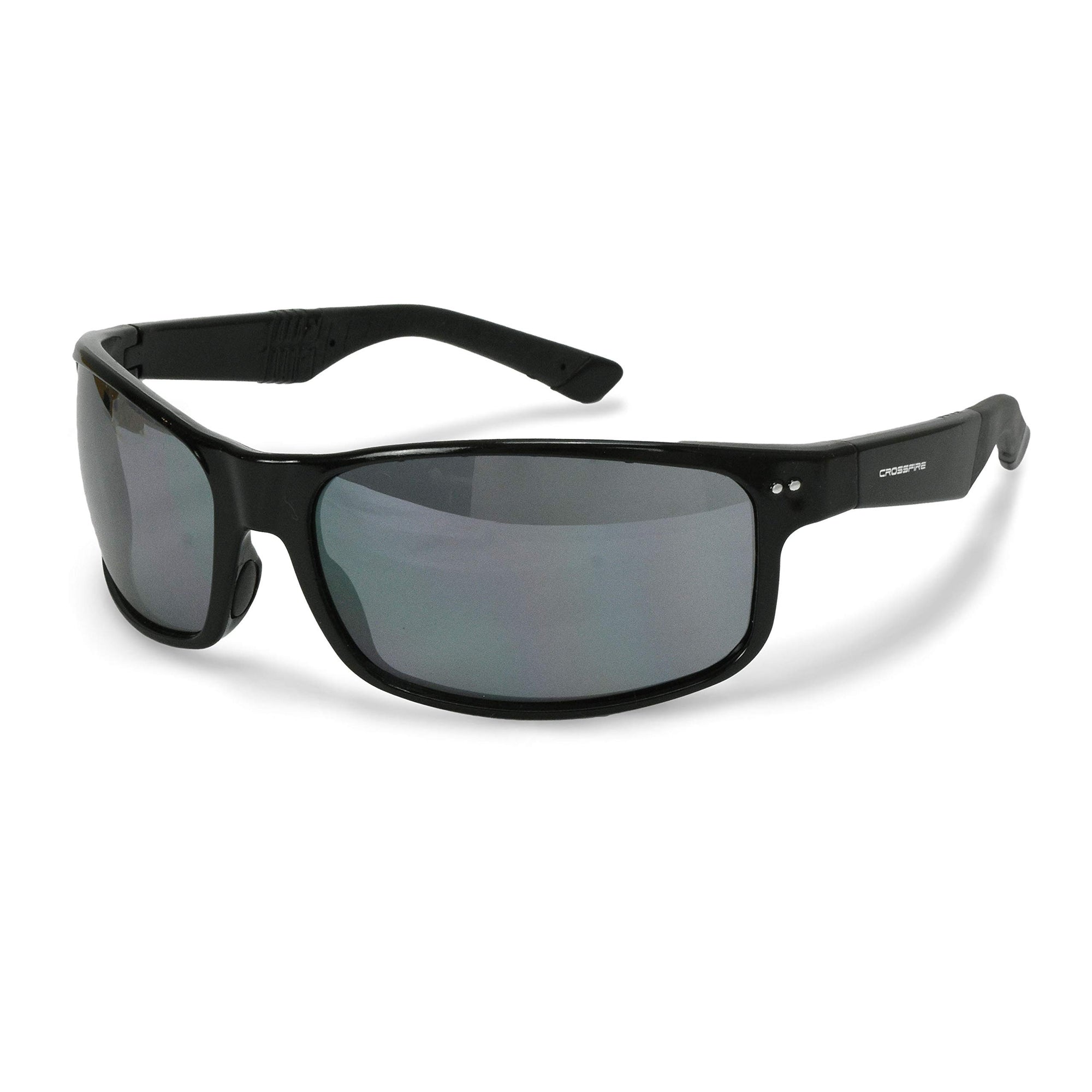 Black Frame Safety Eyewear - Silver Mirror Lens