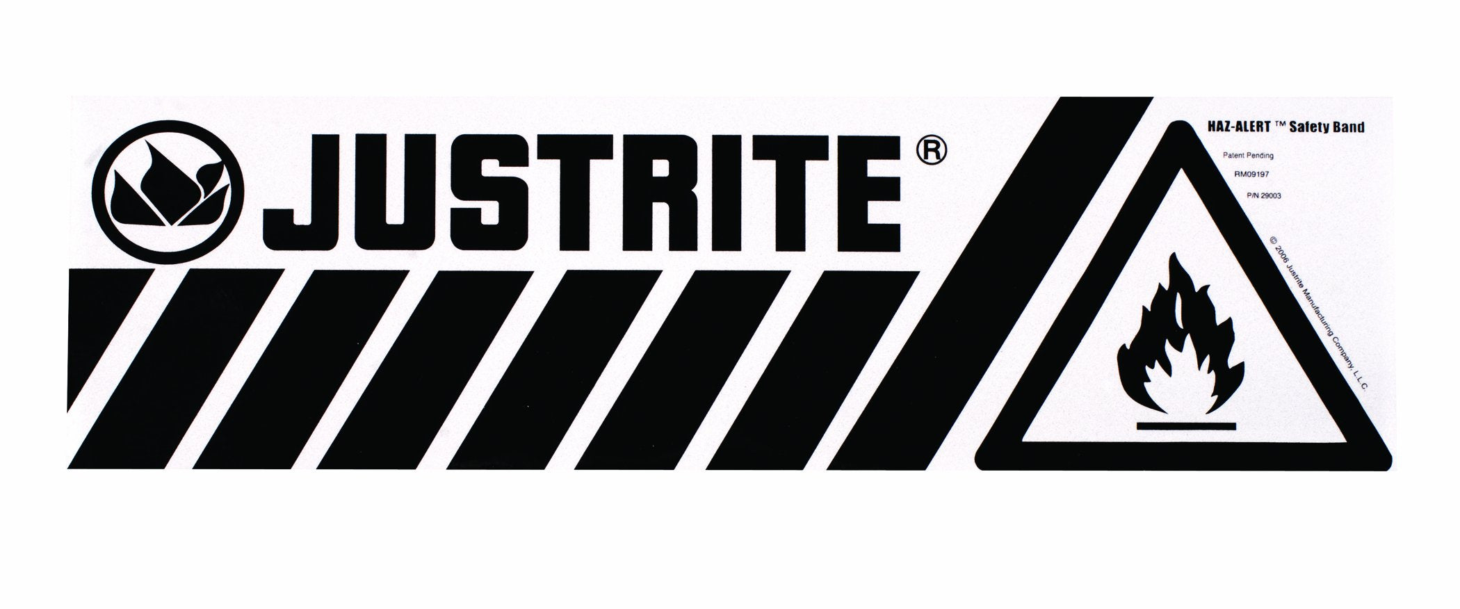 Haz-Alert Justrite Flammable Safety Band, 17-1/2" Width X 5" Height, Large