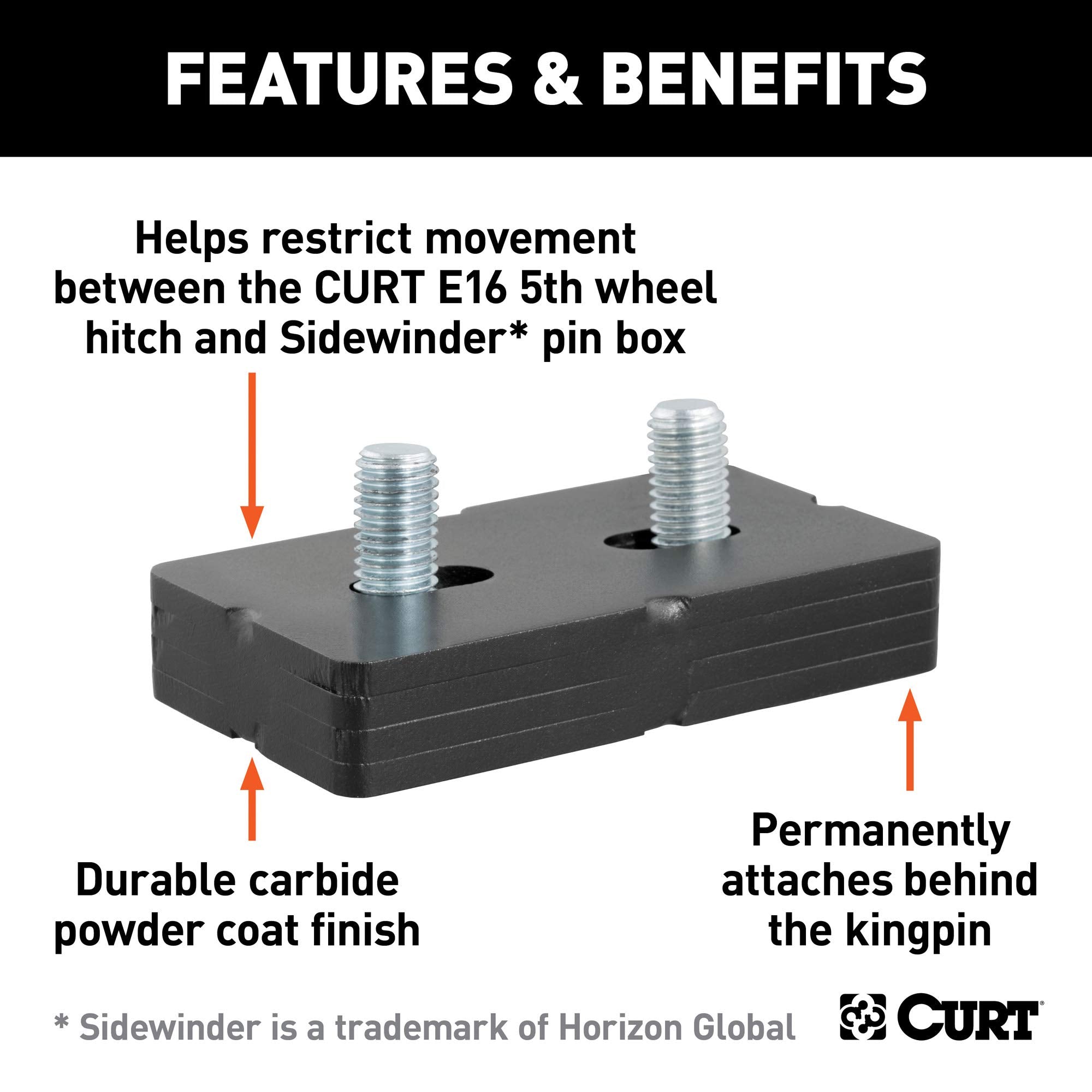 E16 CURT 5th Wheel Wedge Kit for Rotating Pin Box