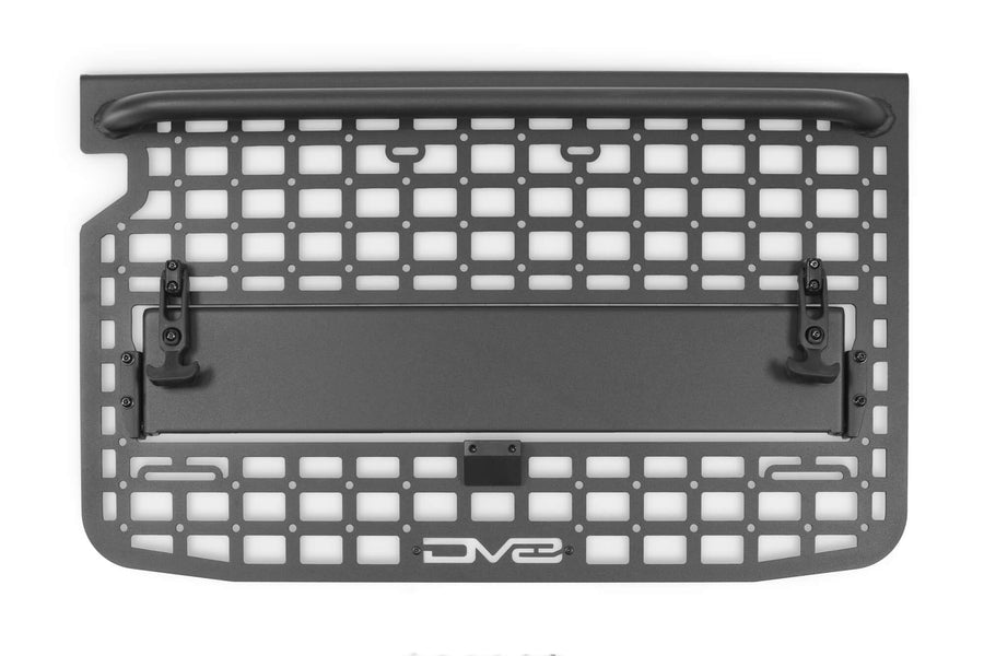Tailgate Molle Panel DV8 Offroad for The 2021-2025 Ford Bronco | Perfect for Molle Bags, Knife Sheaths, Med Kits, Recovery Gear & More | Drop-Down Tray for Holding Drinks & Other Gear While at Camp
