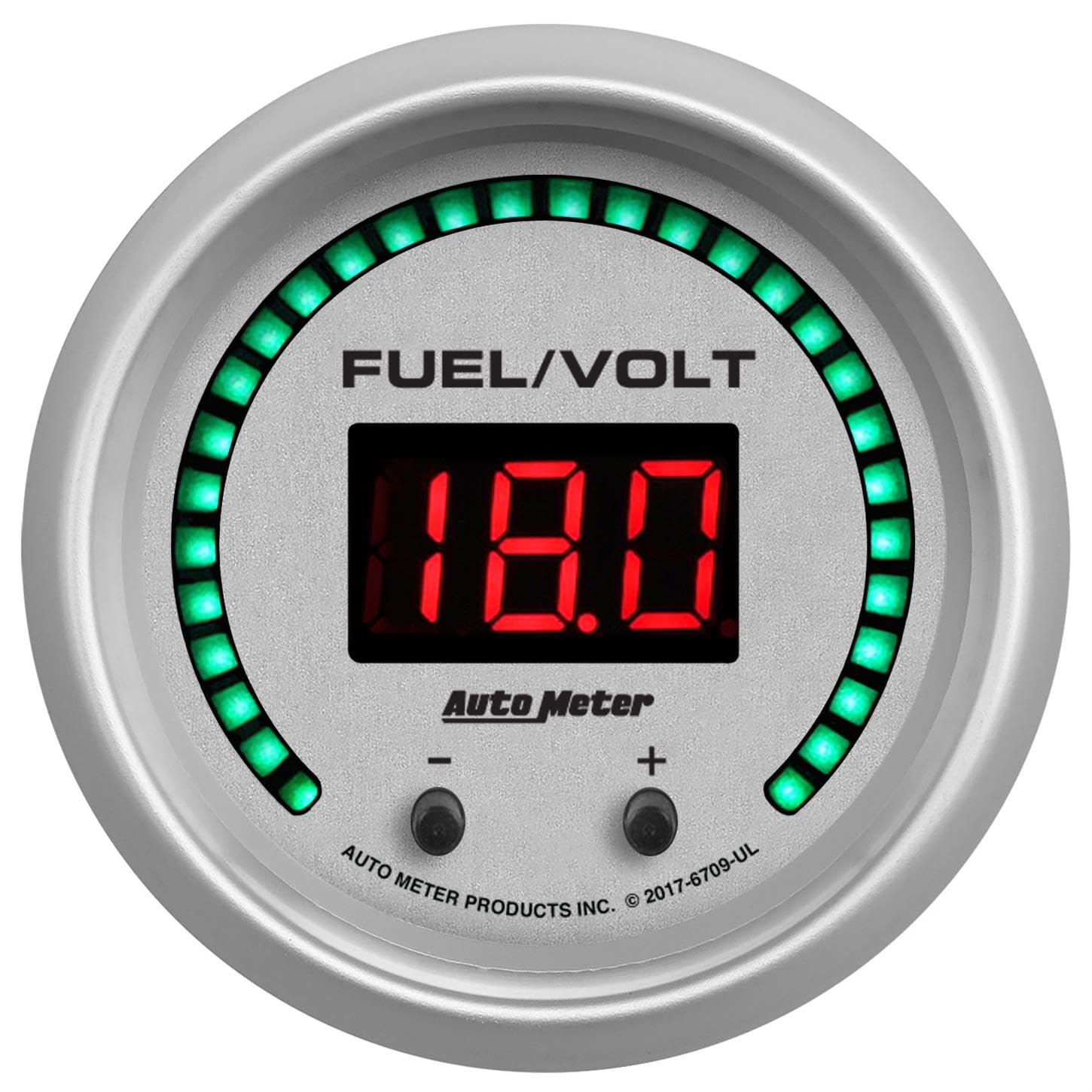 Fuel/Volt AutoMeter 6709-UL Gauge, 2 1/16" Two Channel, Selectable, Ultra-Lite Elite Digital