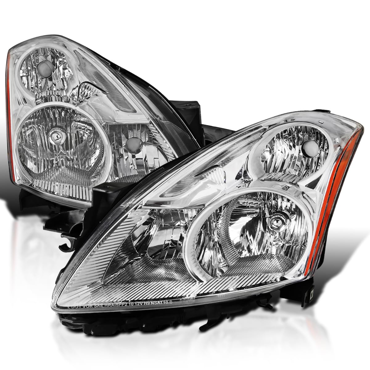 Clear Headlights SPEC-D TUNING Compatible with 2010-2012 Nissan Altima L+R Pair Head Light Lamp Assembly