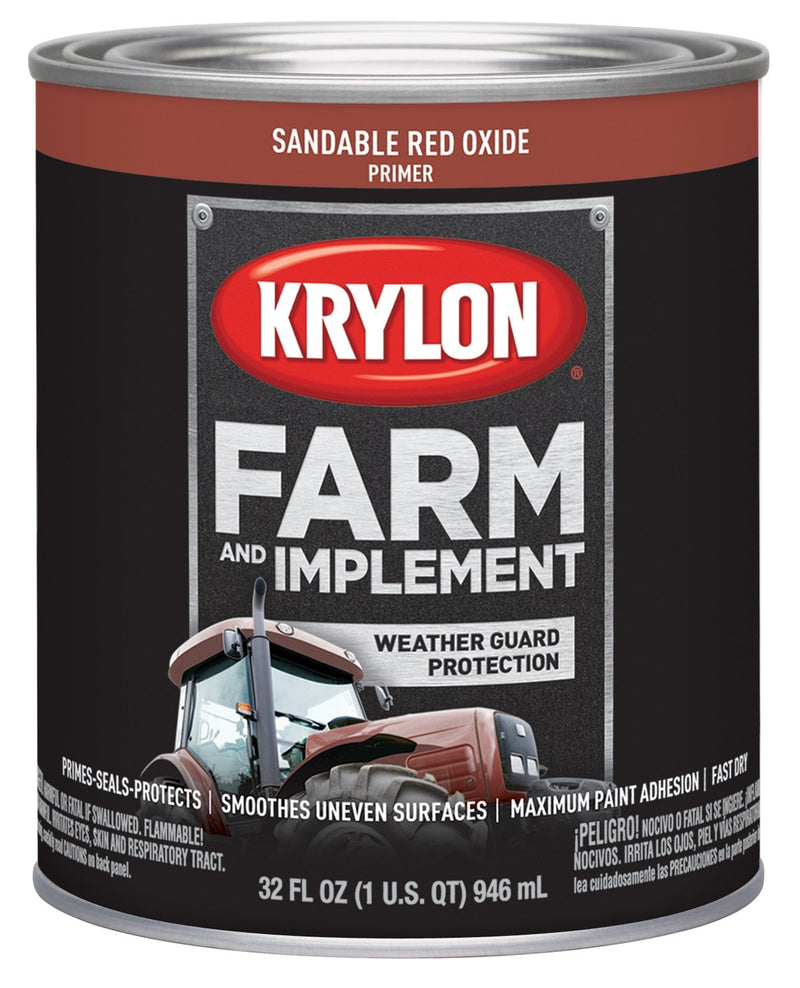 Krylon® 2040 Brush Farm & Implement, Sandable Red Oxide, 1 Quart Architectural Paints