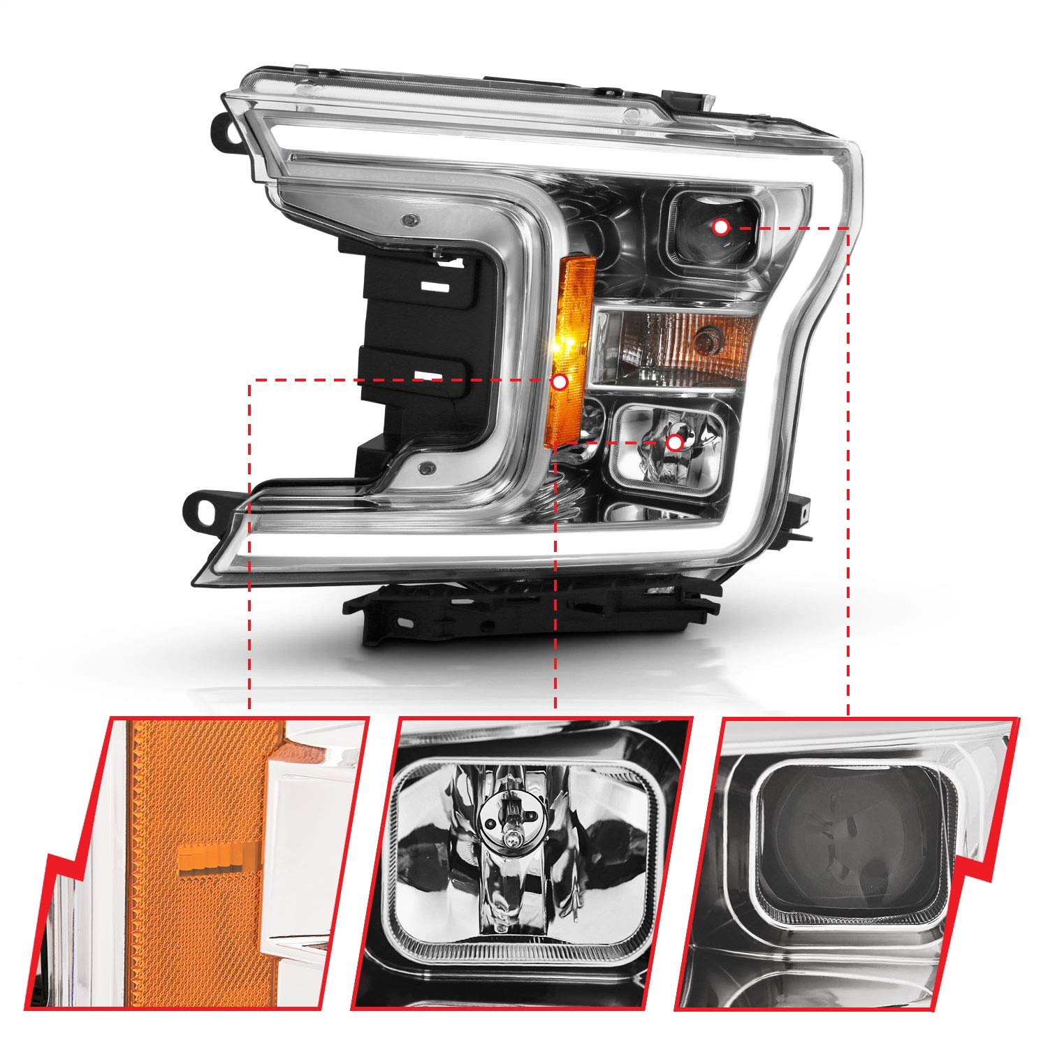 Usa Anzo 111468 Projector Headlamps Fits Ford F-150