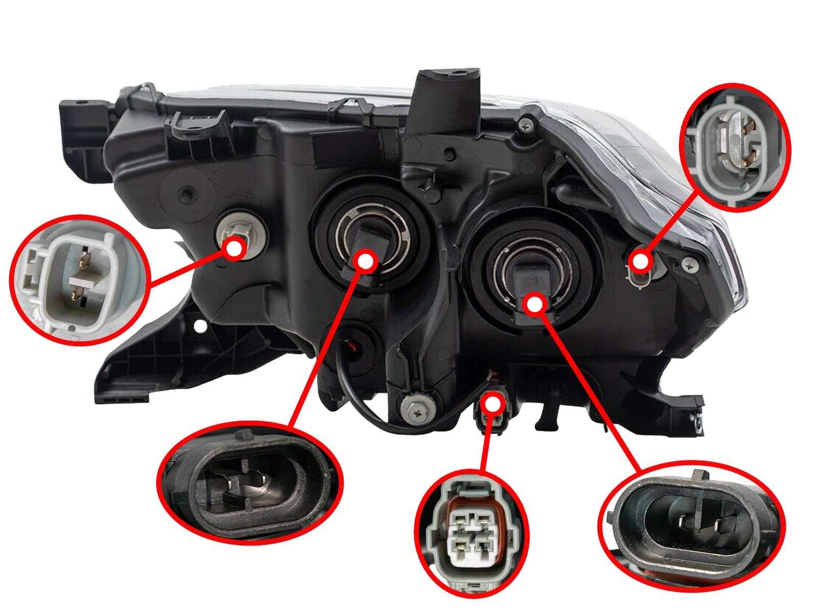 Toyota Tacoma 17 DEPO-312-11AER-ACN2N Headlight Assembly Led with Led Fog Light Black Bezel RH CAPA