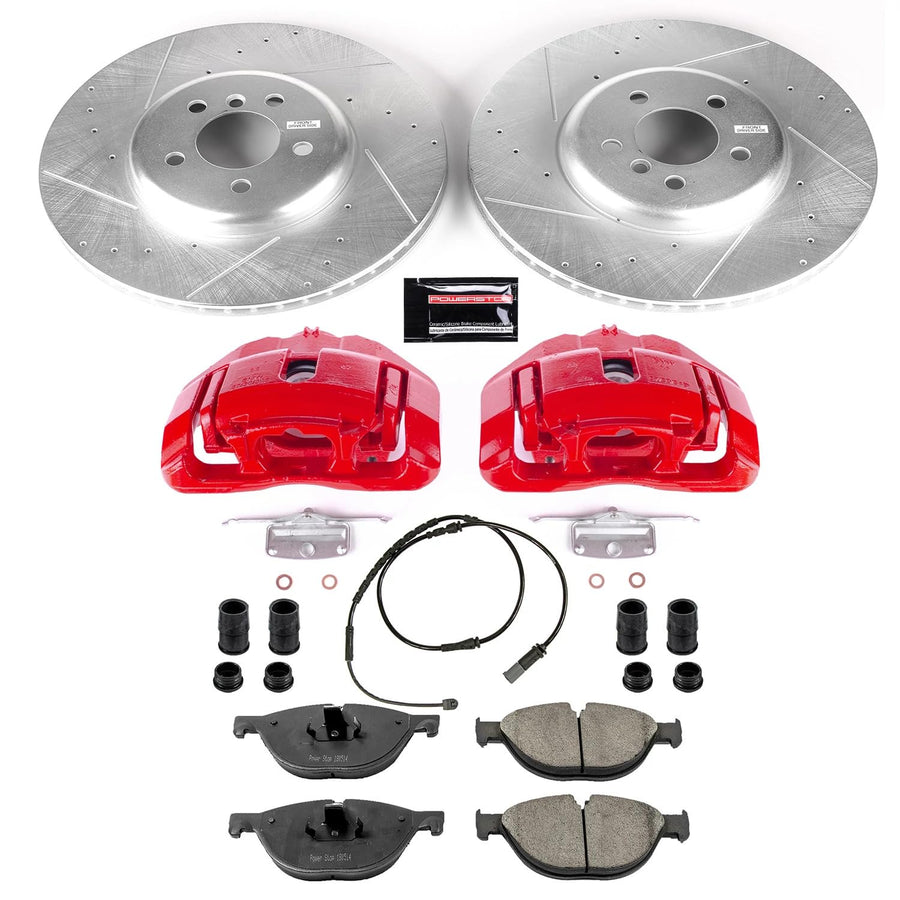 Power Stop Z23 Evolution KC6414 Front Brake Caliper Kit-Brake Rotors, Carbon-Fiber Ceramic Brake Pads, Calipers For 550i GT, 550i GT xDrive, 750Li, 750Li xDrive, 750i, 750i xDrive [Model Specific]