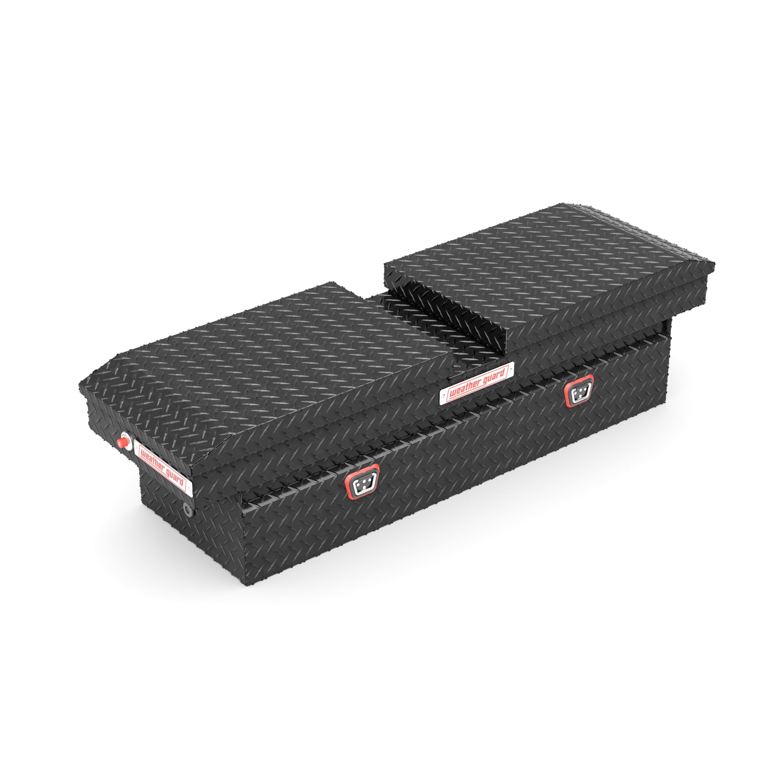Aluminum Weather Guard Crossover Gull Wing Truck Tool Box, Standard Profile, Fits Full Size Trucks, 11.3 cu ft Storage Capacity (Gloss Black)