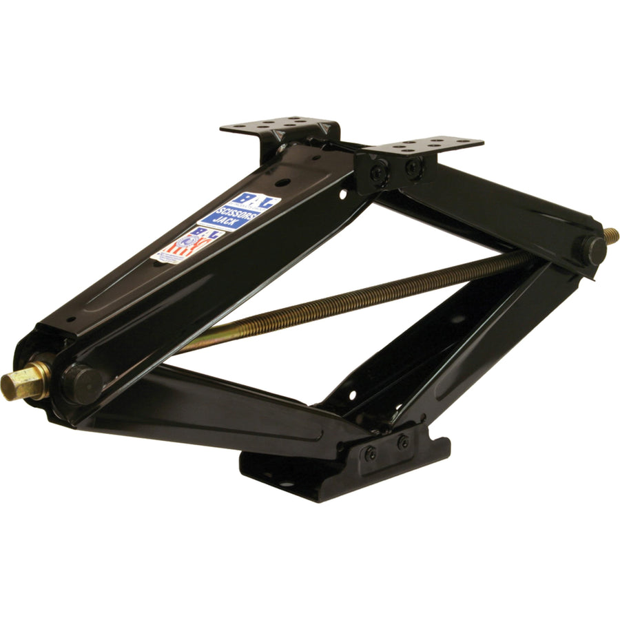 LoPro BAL 24028 Scissors Jack – Low-Profile 24" Manual Stabilizer Jack for RVs & Trailers – 5,000 lb Capacity, Set of 2, Includes Crank Handle