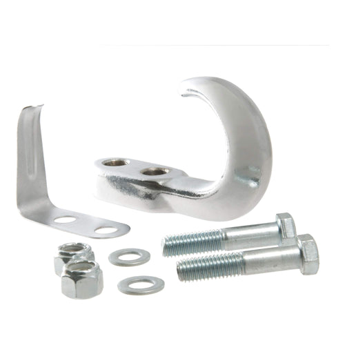 CURT Bolt-On Chrome Steel Tow Hook with Spring Clip, 10,000 lbs Capacity 22401
