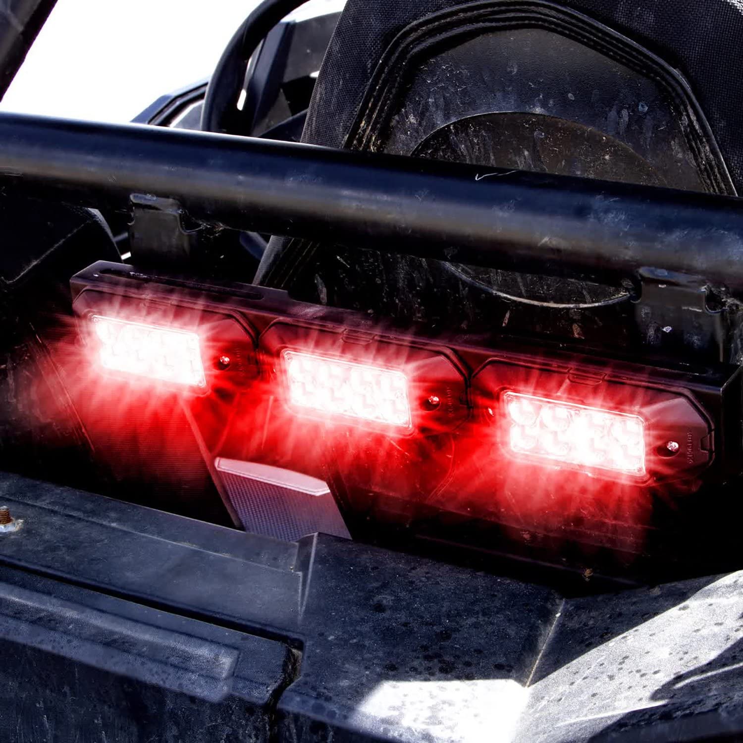 UTV Signal + Horn Kit ADV - 2 White 4 Red 4 Amber Pods