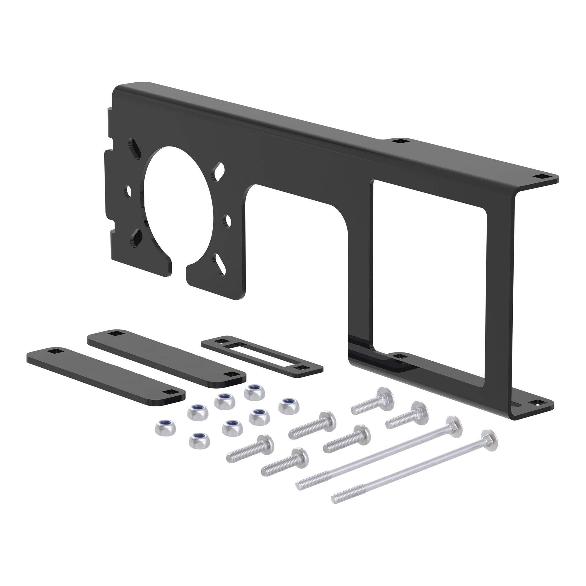 CURT Easy-Mount Vehicle Trailer Wiring Connector Mounting Bracket for 4 or 5-Way Flat, 2-1/2-Inch Receiver, 6 or 7-Way Round