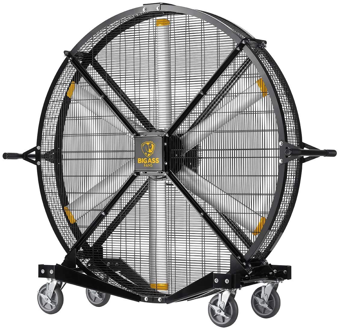 Black Jack - Big Ass Fans, 6' Indoor/Outdoor Mobile Fan with Wheels, Onboard Variable Speed Control, OSHA Compliant Steel Cage, IPX5 Rated, Pre-Assembled, Black