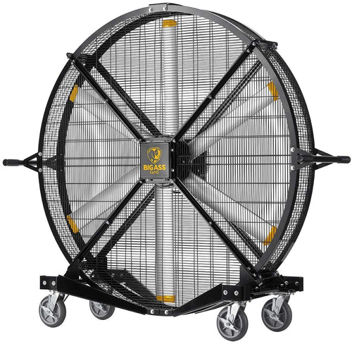 Black Jack - Big Ass Fans, 6' Indoor/Outdoor Mobile Fan with Wheels, Onboard Variable Speed Control, OSHA Compliant Steel Cage, IPX5 Rated, Pre-Assembled, Black