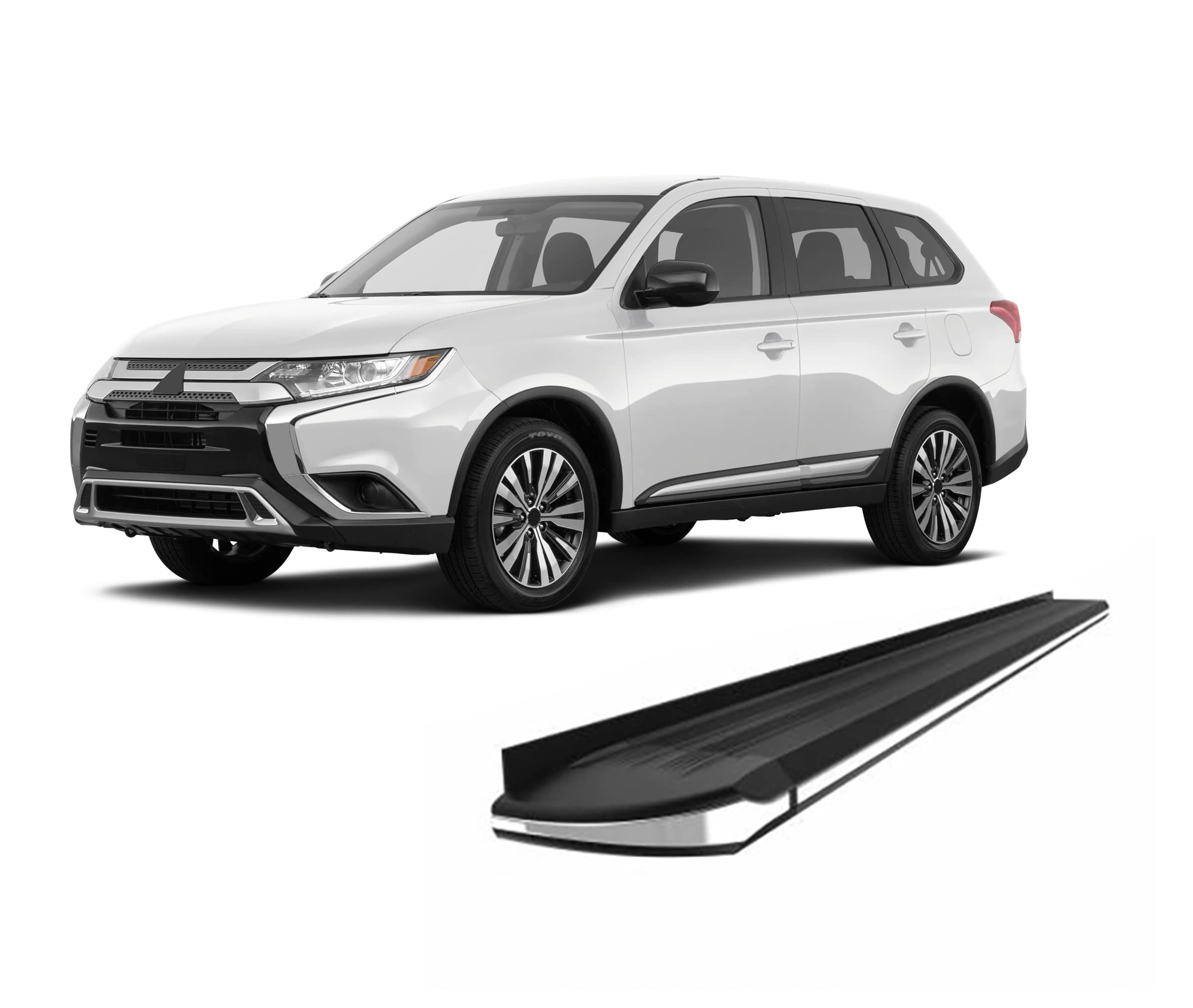 Exceed Black Horse Running Boards Compatible with 2013-2019 Mitsubishi Outlander-EX-M167