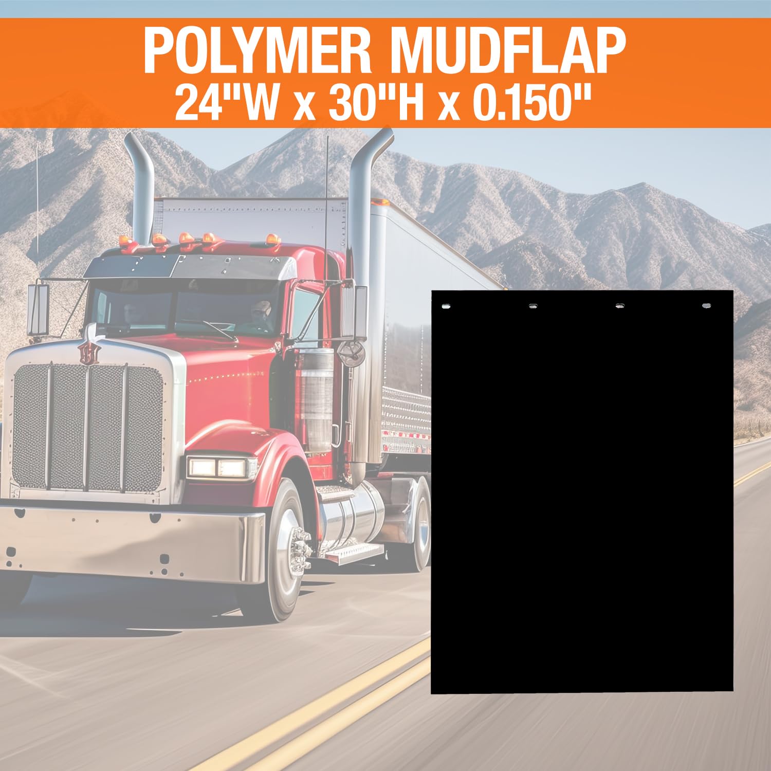 Buyers Products 2 Pack, RC30PPB Super Durable Black Polymer Mudflaps 24x30 Inch, Mud Flaps are NOT Rubber