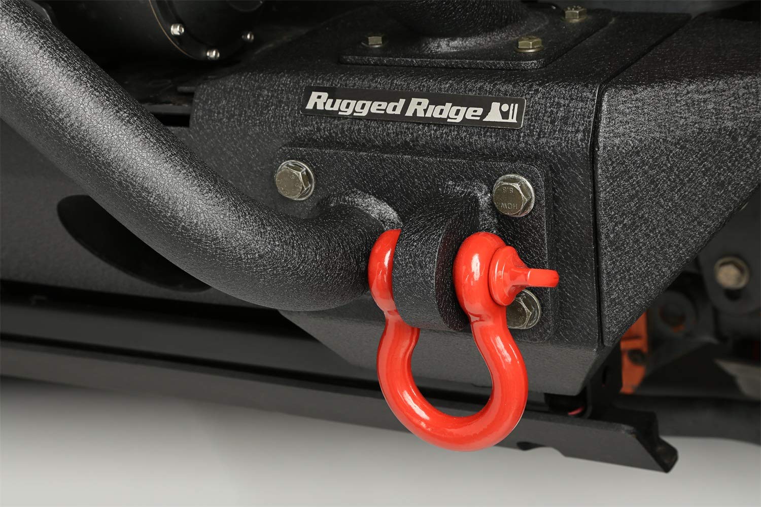 D-Ring Shackle Kit, Rugged Ridge, 7/8 inch, Red, Steel, Pair | 11235.13