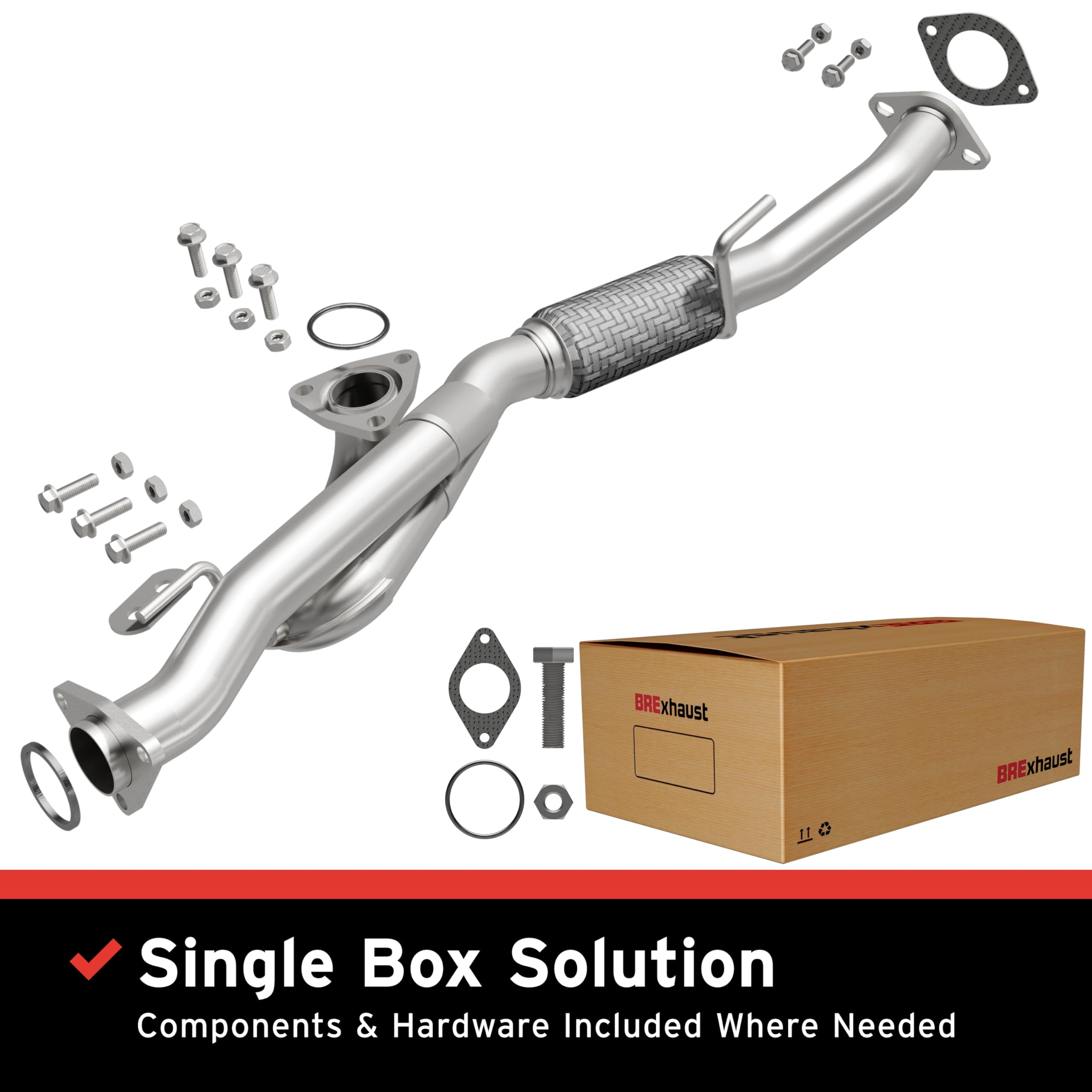 Replacement BRExhaust Front Pipe Kit 107-0041: Direct-Fit, Compatible with 95-04 I30, I35, Maxima 3.0L, 3.5L