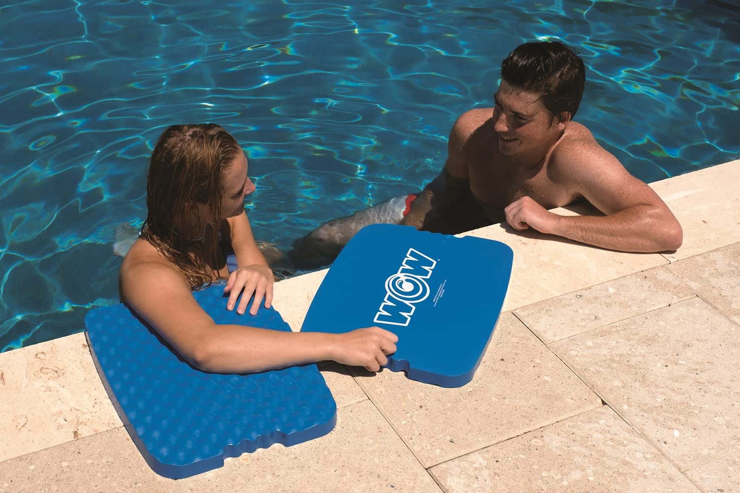 Wow Sports Foam Dipped Blue Seat - Poolside Cushion for Edge of Pool - Portable Poolside Chair - Pool Edge