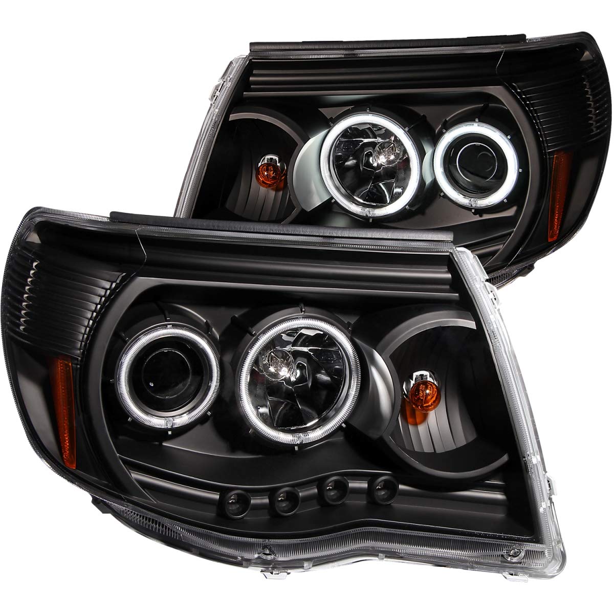 Black Clear AnzoUSA Projector Halo Headlight for Toyota Tacoma - (Sold in Pairs)