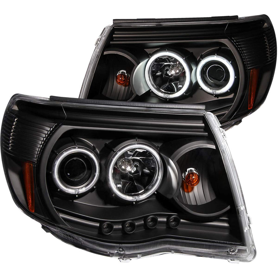 Black Clear AnzoUSA Projector Halo Headlight for Toyota Tacoma - (Sold in Pairs)