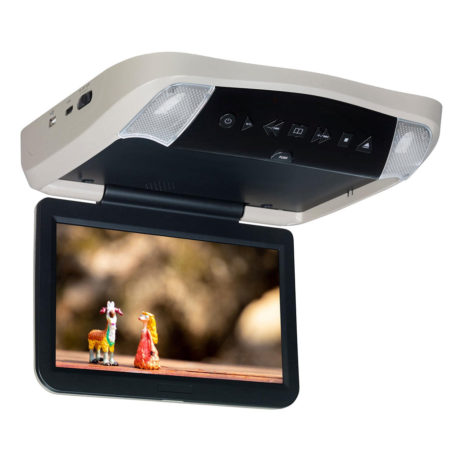 Overhead Monitors Audiovox VODP10 with 2 Wireless Headphones, DVD Players with Three Snap-on Bezels in Black, Shale and Pewter