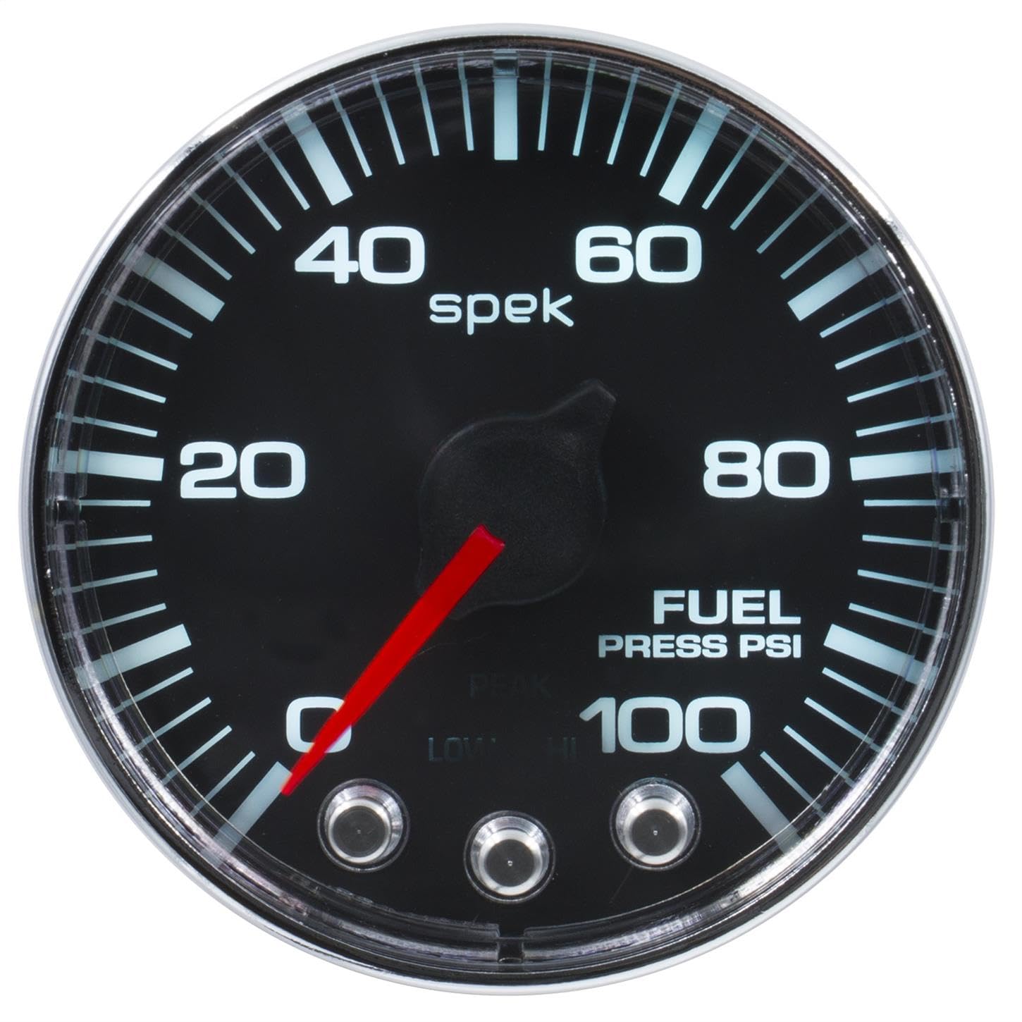 Gauge AUTO METER P314318 Fuel Press (Spek-Pro Gauge, 2 1/16", 100Psi, Stepper Motorwith Peak & Warn, Blk/Chrm, Spek-Pro)