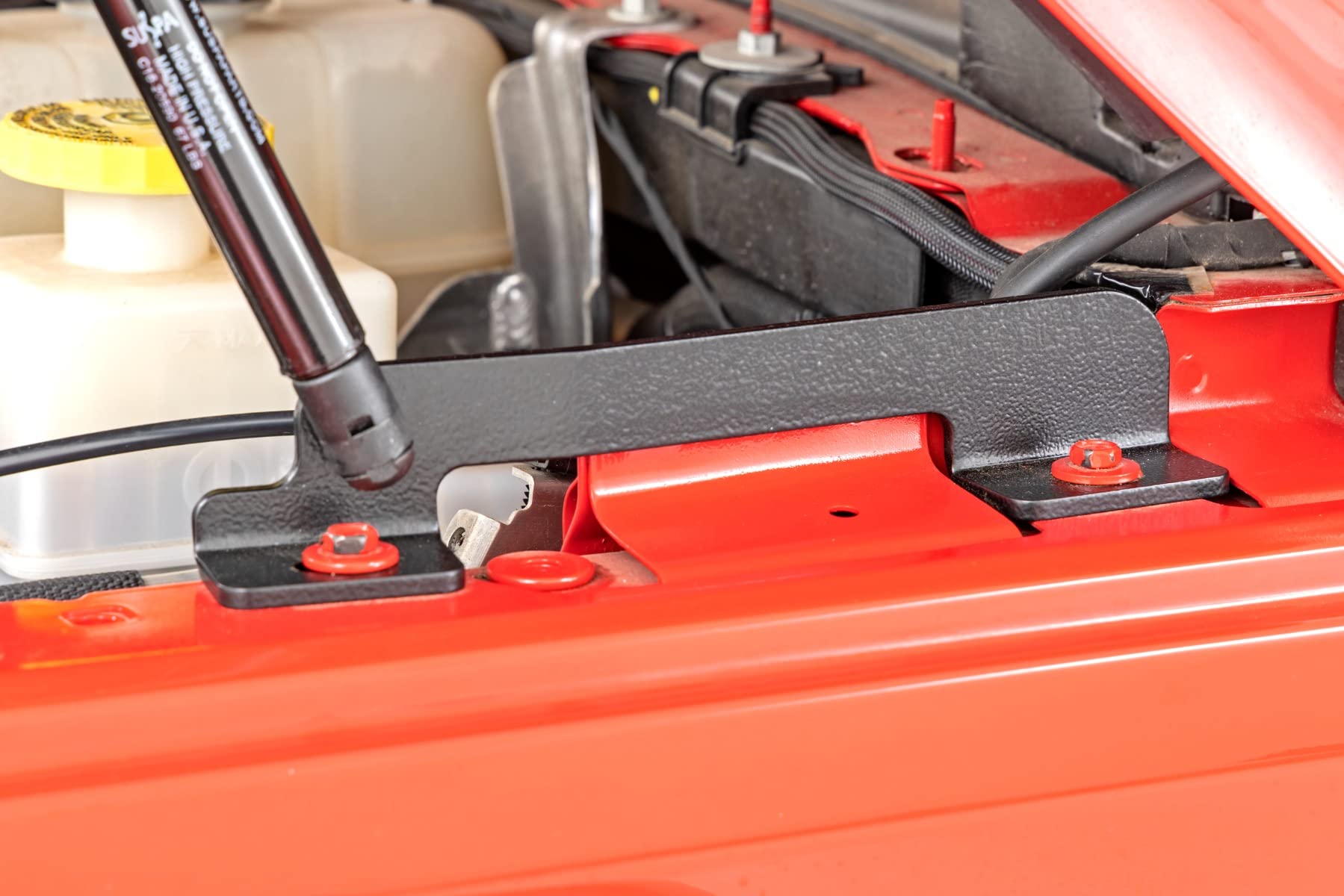 Rough Country Hydraulic Hood Assist for Jeep Wrangler JL & Gladiator JT (2018-2025) - Hands-Free Lift, Easy Bolt-on Hood Struts (Pair)