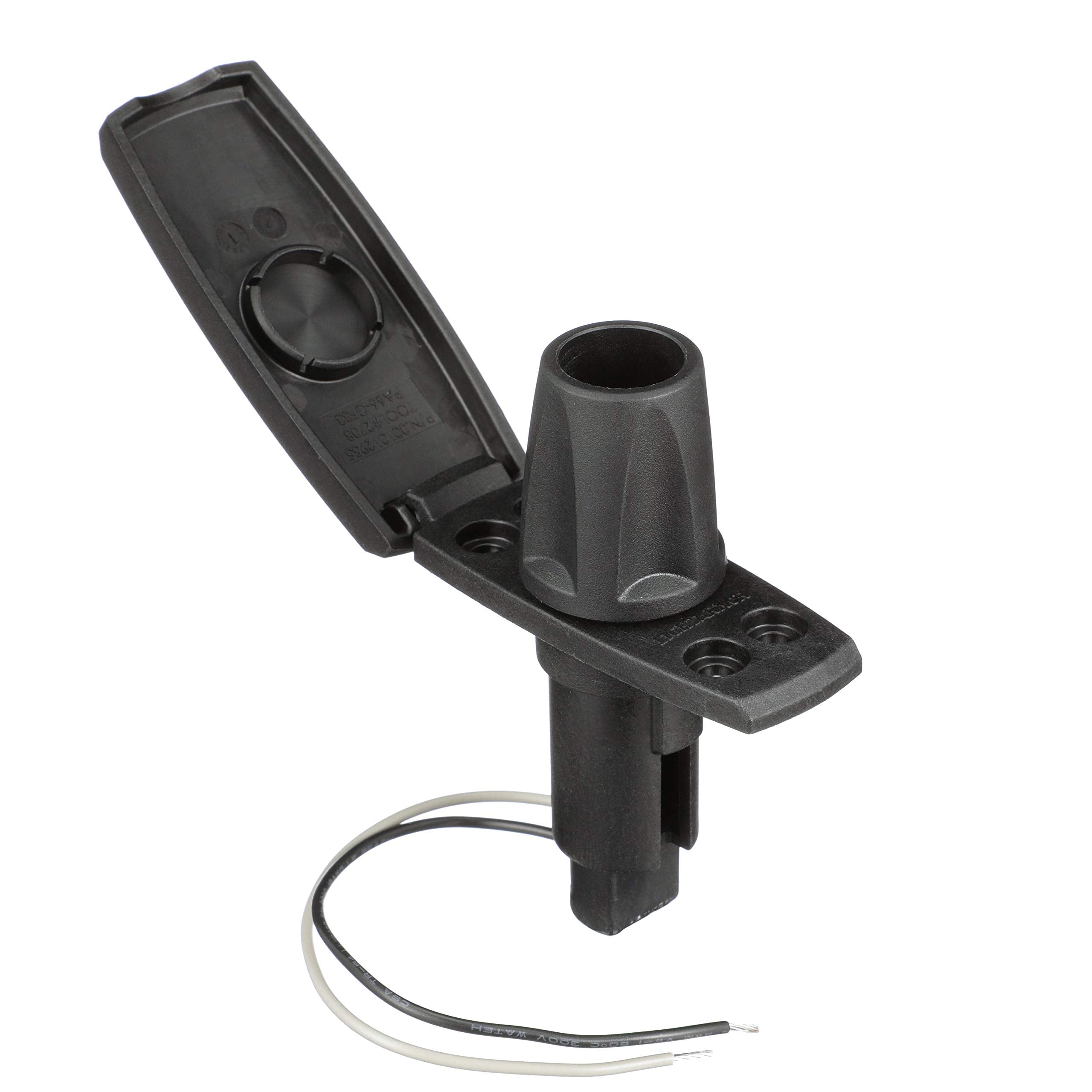 LightArmor™ 910V Series Attwood Rectangle Plug-in Light Base — for All-Around Pole Light, 2-Pin, Black Composite Cover