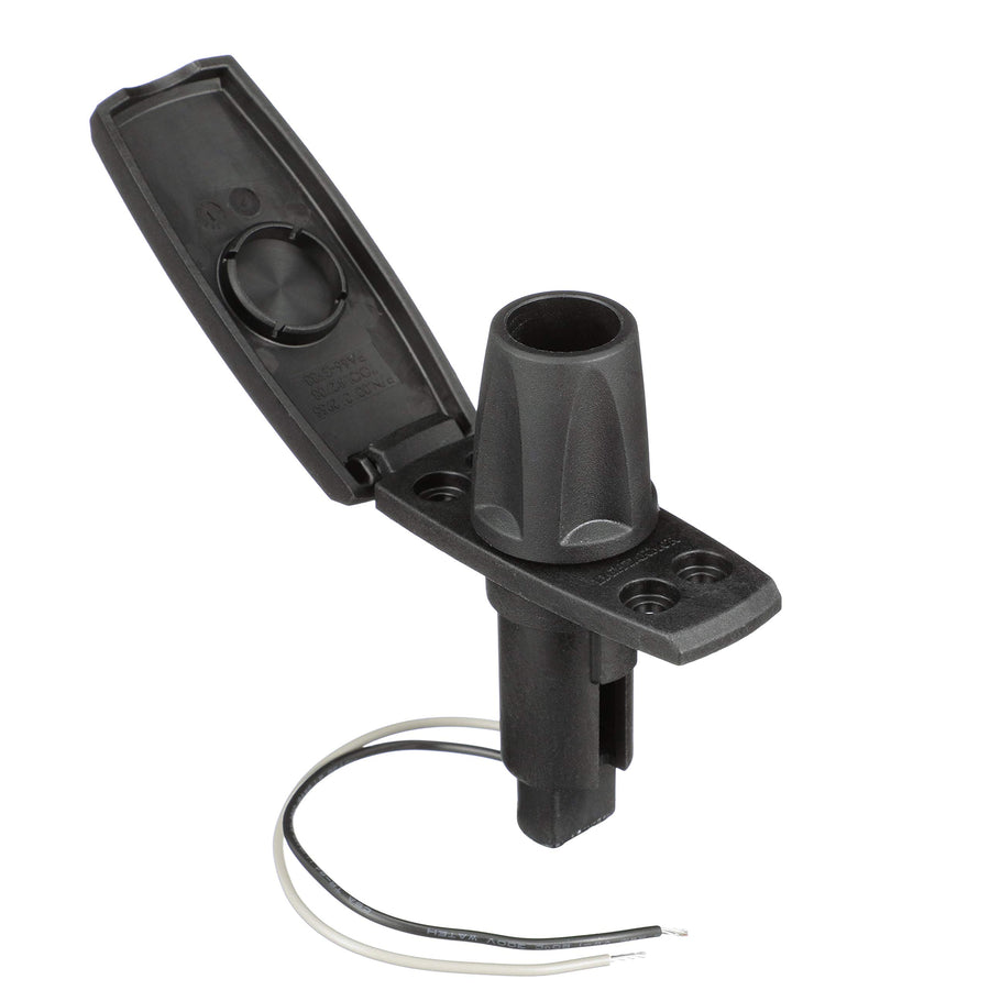 LightArmor™ 910V Series Attwood Rectangle Plug-in Light Base — for All-Around Pole Light, 2-Pin, Black Composite Cover
