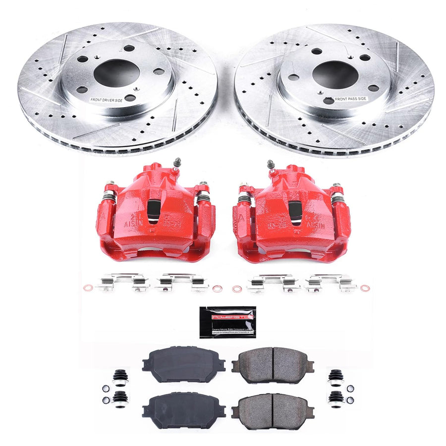 Power Stop Z23 Evolution KC1064 Front Brake Caliper Kit- Brake Rotors, Brake Pads, Brake Calipers For Toyota Camry 2002-2006 [Model Specific]