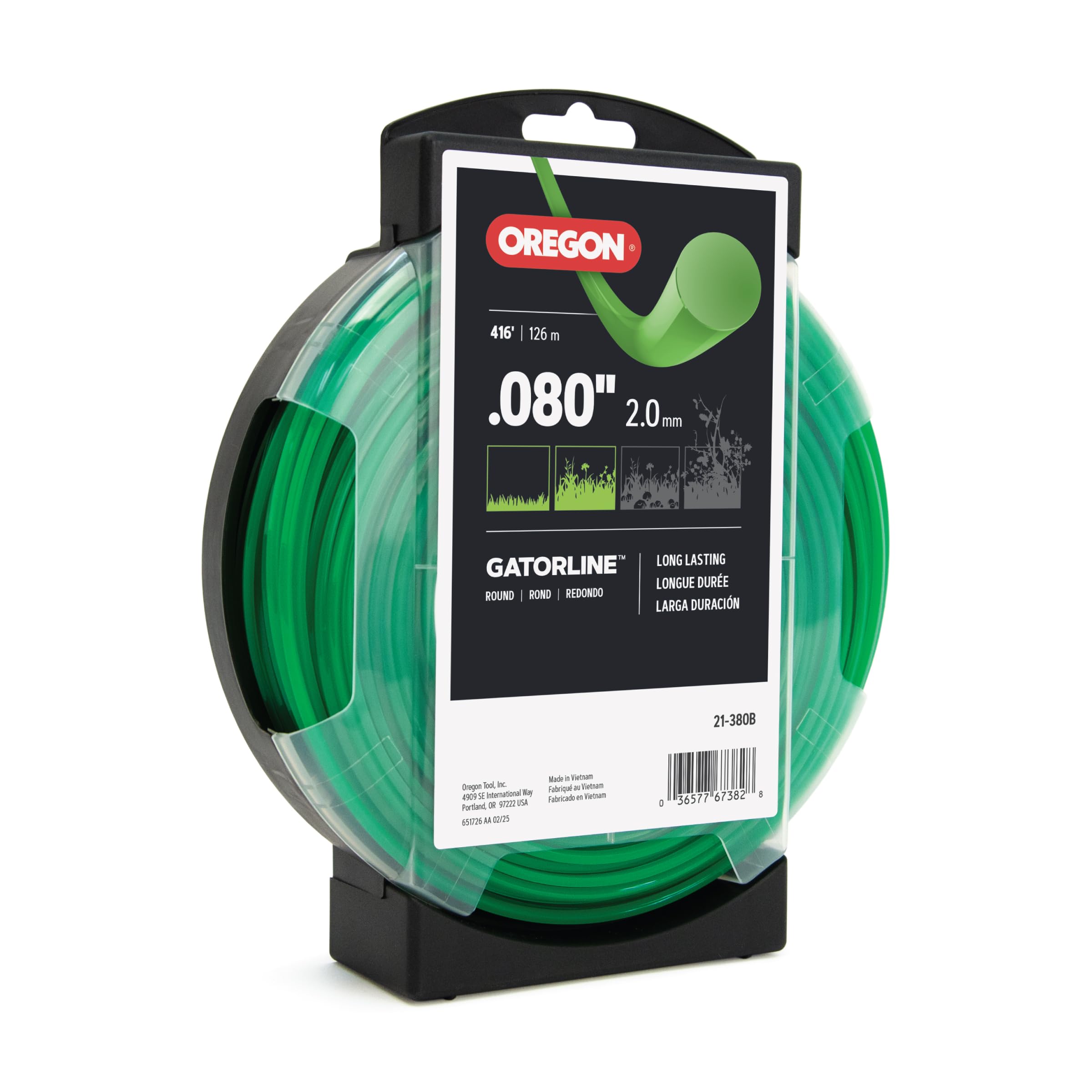 Oregon Gatorline 0.080 in. Round Weed Wacker/String Trimmer Line, 1 lb. (416 ft.) Bulk Donut, Fits Stihl, DeWalt, Ryobi and Greenworks 21-380B