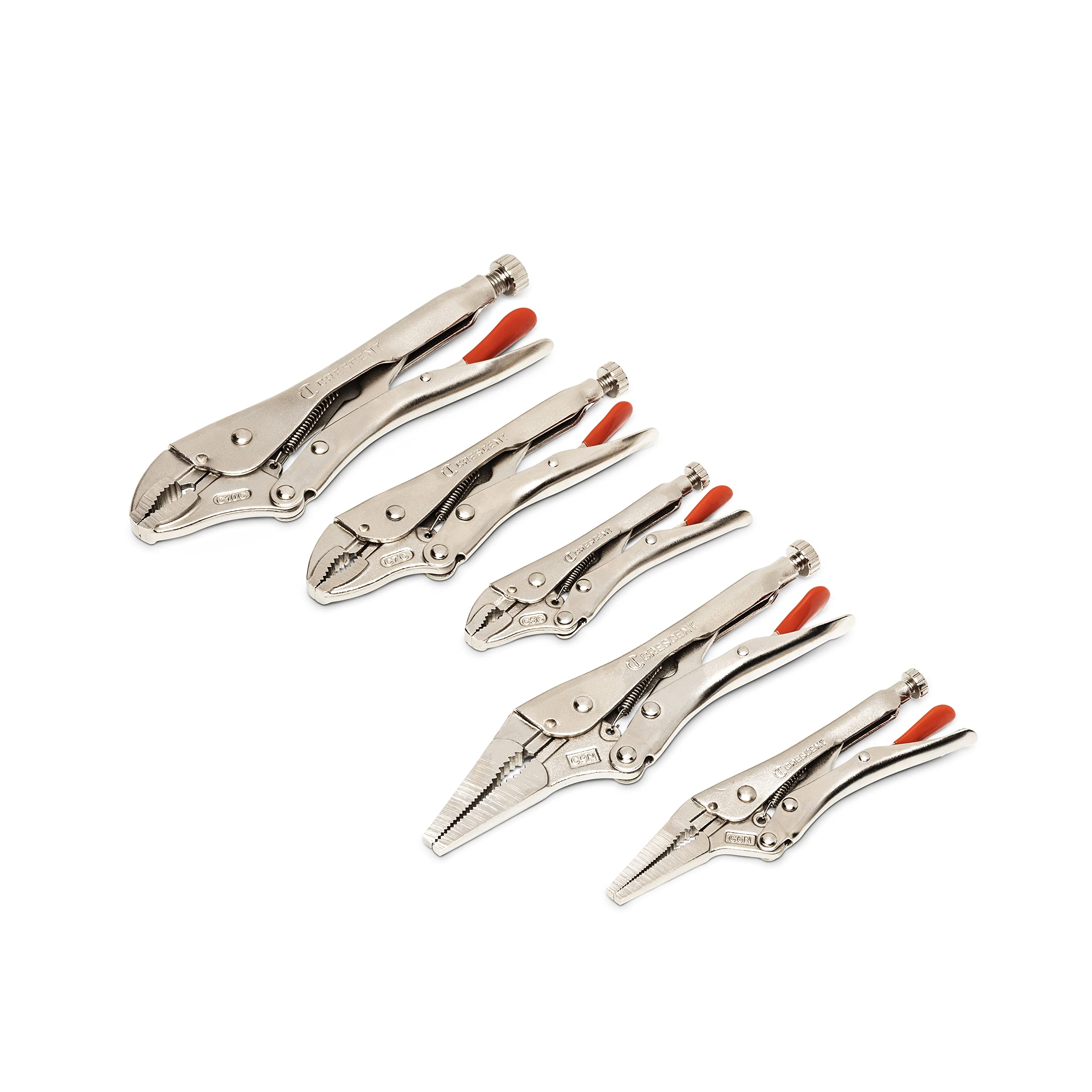 5 Piece Crescent Curved & Long Nose Locking Plier Set | CLP5SETN-08