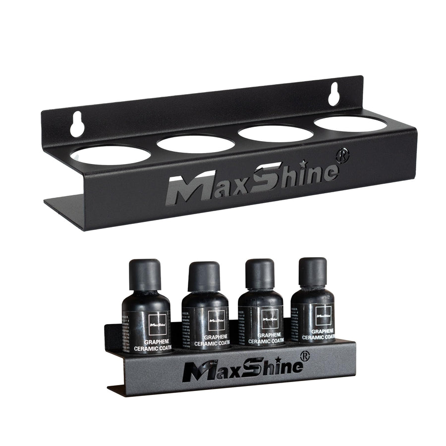 Maxshine Ceramic Coating Holder Universal Detailing | Wall-Mount Organizer Holds 4 Bottles (50–100ml) | Sturdy Lightweight Rack for Garage Storage & Mobile Use | Premium Auto Detailing Accessory