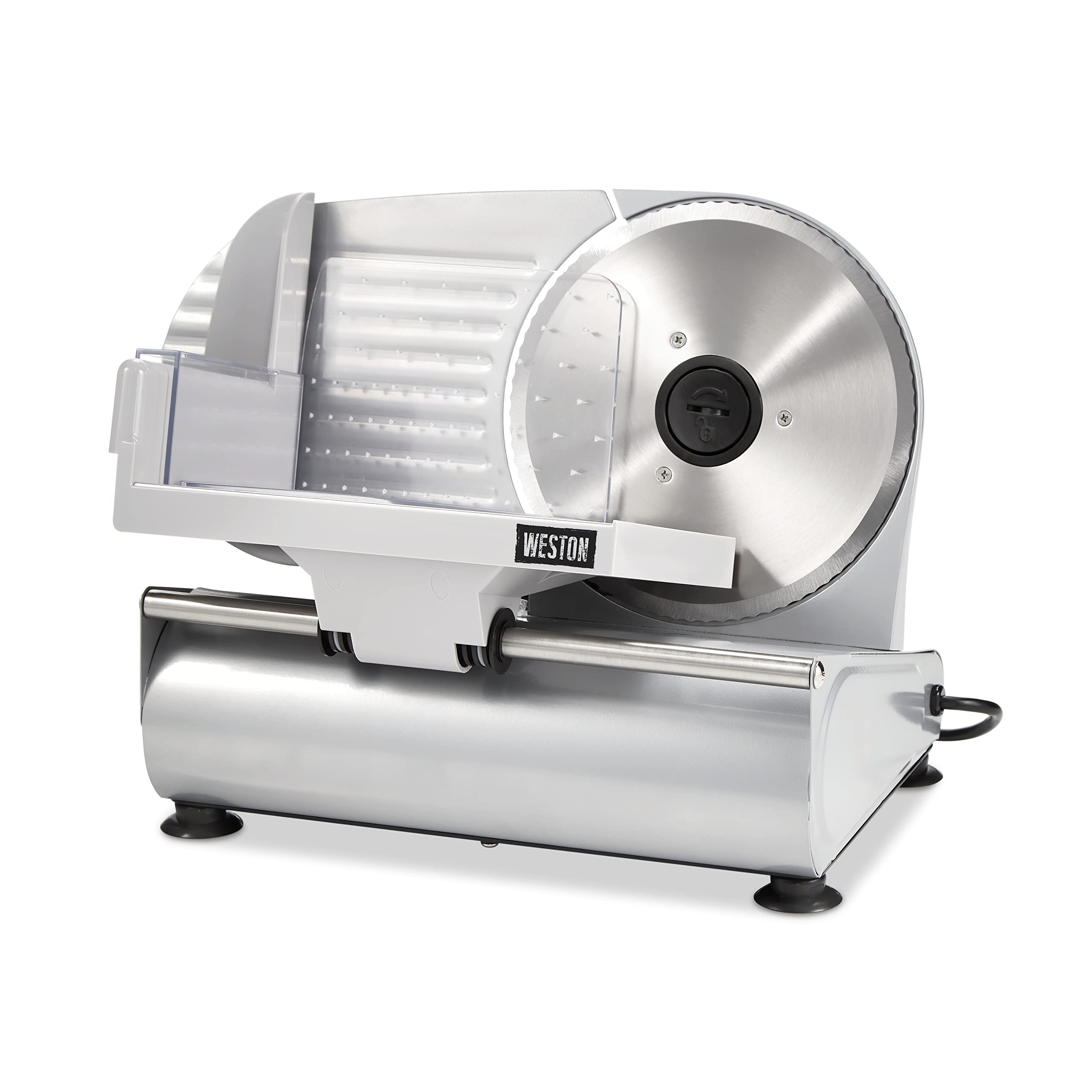 Weston Deli & Food Slicer Electric Meat Cutting Machine, Adjustable Slice Thickness, Non-Slip Suction Feet, Removable 7.5" Stainless Steel Blade, Easy to Clean (61-0750-W)